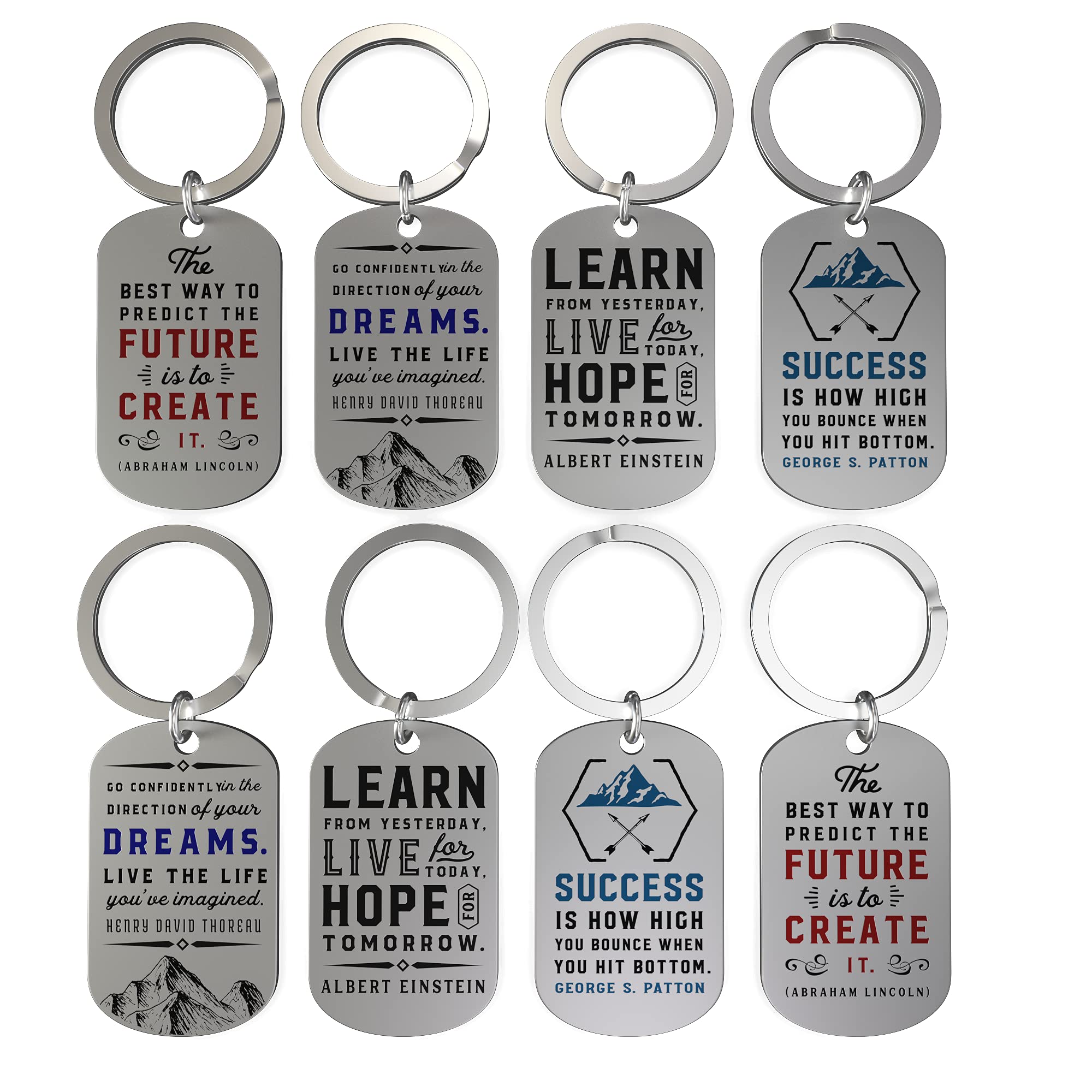(12Pack) Motivational Keychains with Inspirational Quotes Wholesale Bulk Keychains for