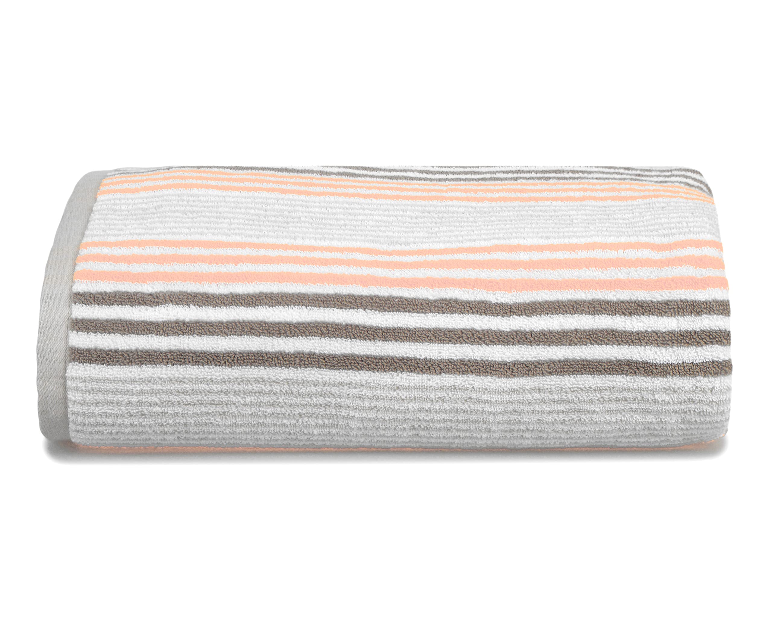 Allure Bath Fashions Blush Merlin Bath Sheet, Striped Towel (90Cm X 150Cm) Supersoft, Machine Washable 550Gsm - Fully Guaranteed