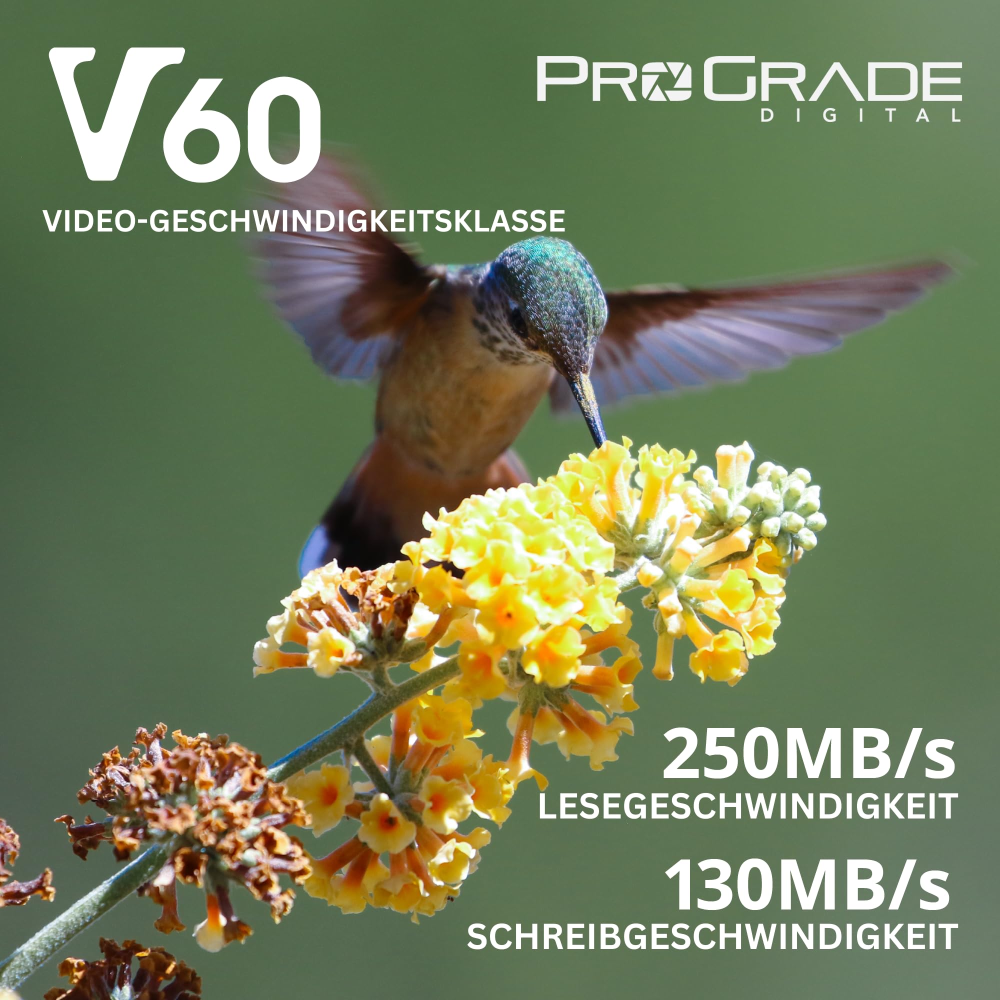 SD UHS-II 128 GB Karte V60 - Schreibgeschwindigkeit bis zu 130MB/s und Lesegeschwindigkeit von 250MB/s | Für professionelle Filmemacher, Fotografen und Kuratoren von Inhalten - von Prograde Digital