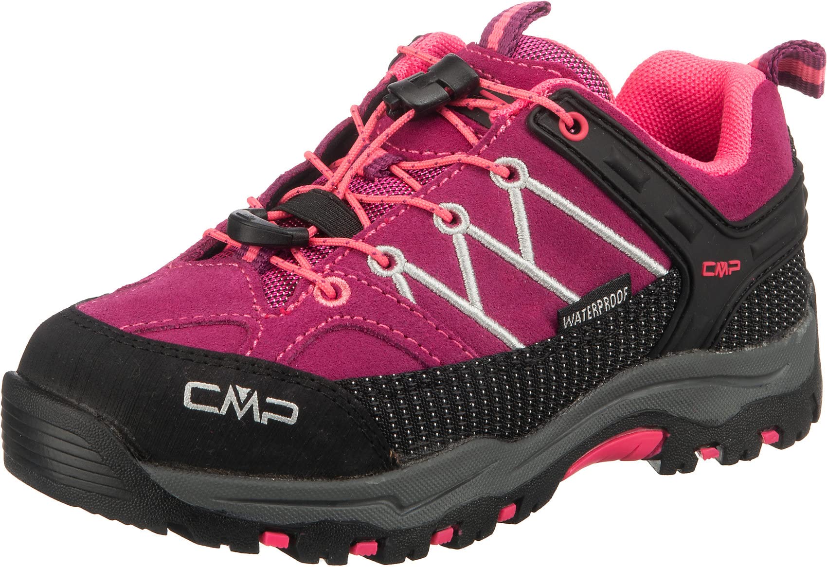 CMP Unisex Kid's Rigel Low Trekking Shoes Wp Hiking, Pink Pink Fluo Berry Pink Fluo, 11.5 UK Child