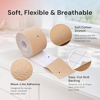 Universal Body Labs TransGenX Tape - Best Trans FTM Binder for Chest Binding (2 Pack) | Medical-grade cotton tape with strong adhesive. Sweatproof, water-resistant hold for active