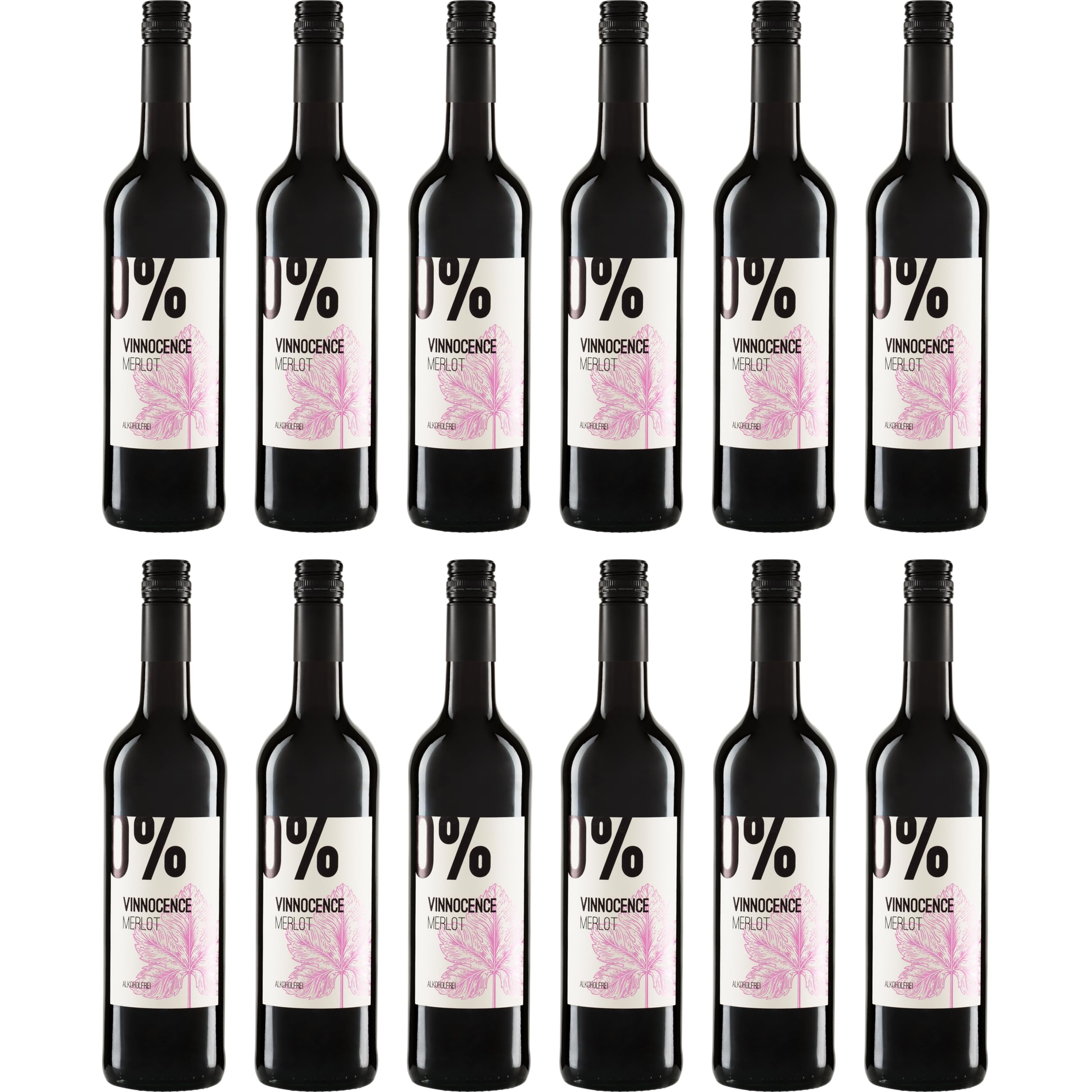 VINNOCENCE Merlot alkoholfrei Rotwein Rot lieblich BIO Spanien inkl. FeinWert E-Book (12 x 0.75 l)