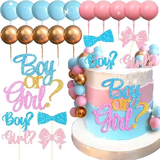 Decoración para tartas de niño o niña, color rosa y azul