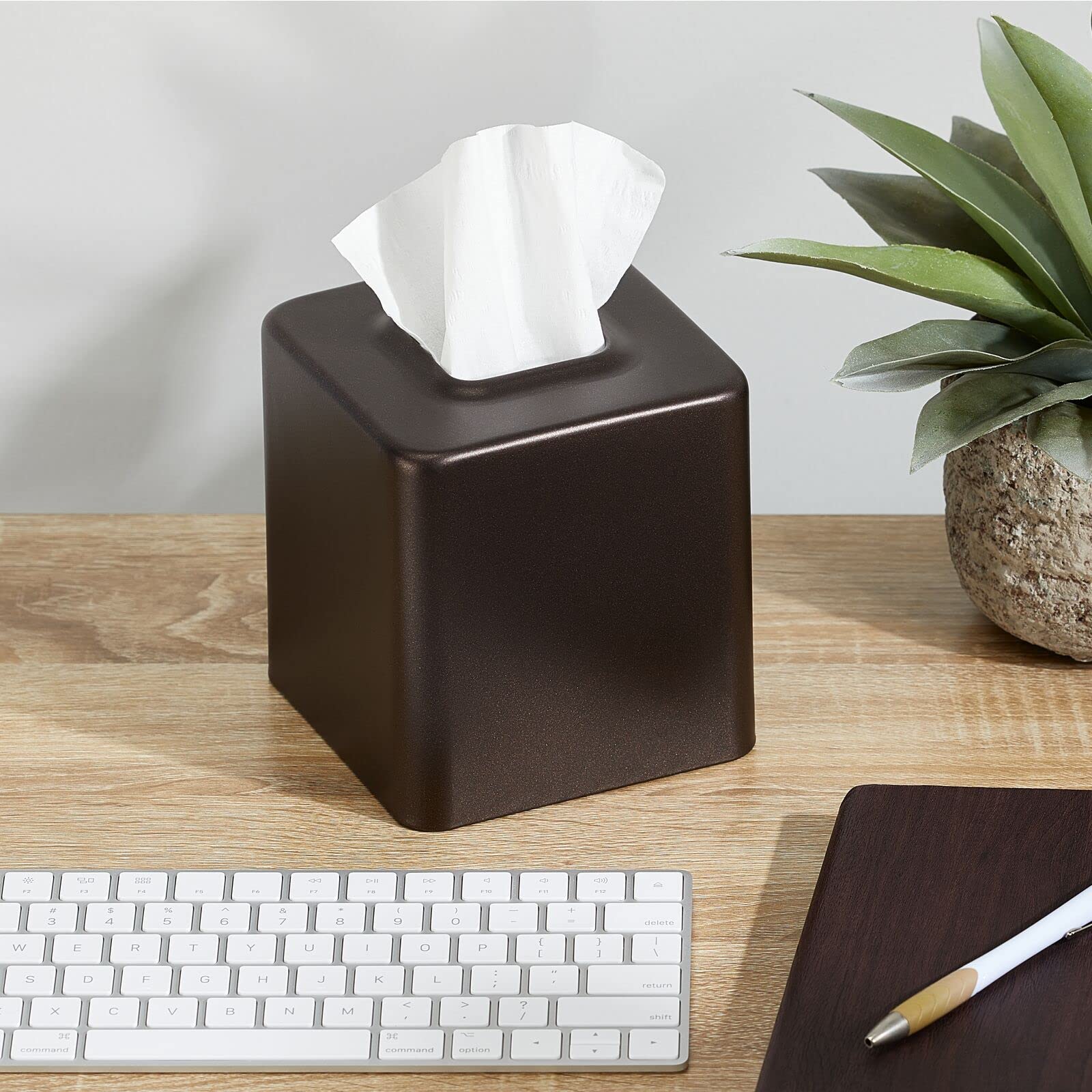 Amazon.com: mDesign Steel Facial Tissue Box Cover/Holder for