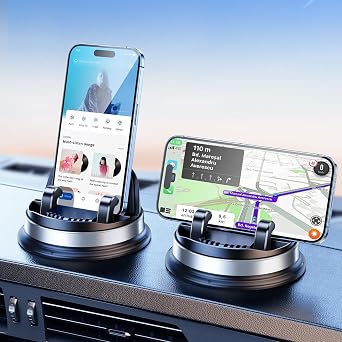 Dash Cell Phone Car Mount, Multifunctional Car Dashboard Mobile Phone Holder, 360 Rotatable Non Slip Mat Universal Car Phone Stand Hands Free, Compatible with iPhone, Samsung, Google, Android