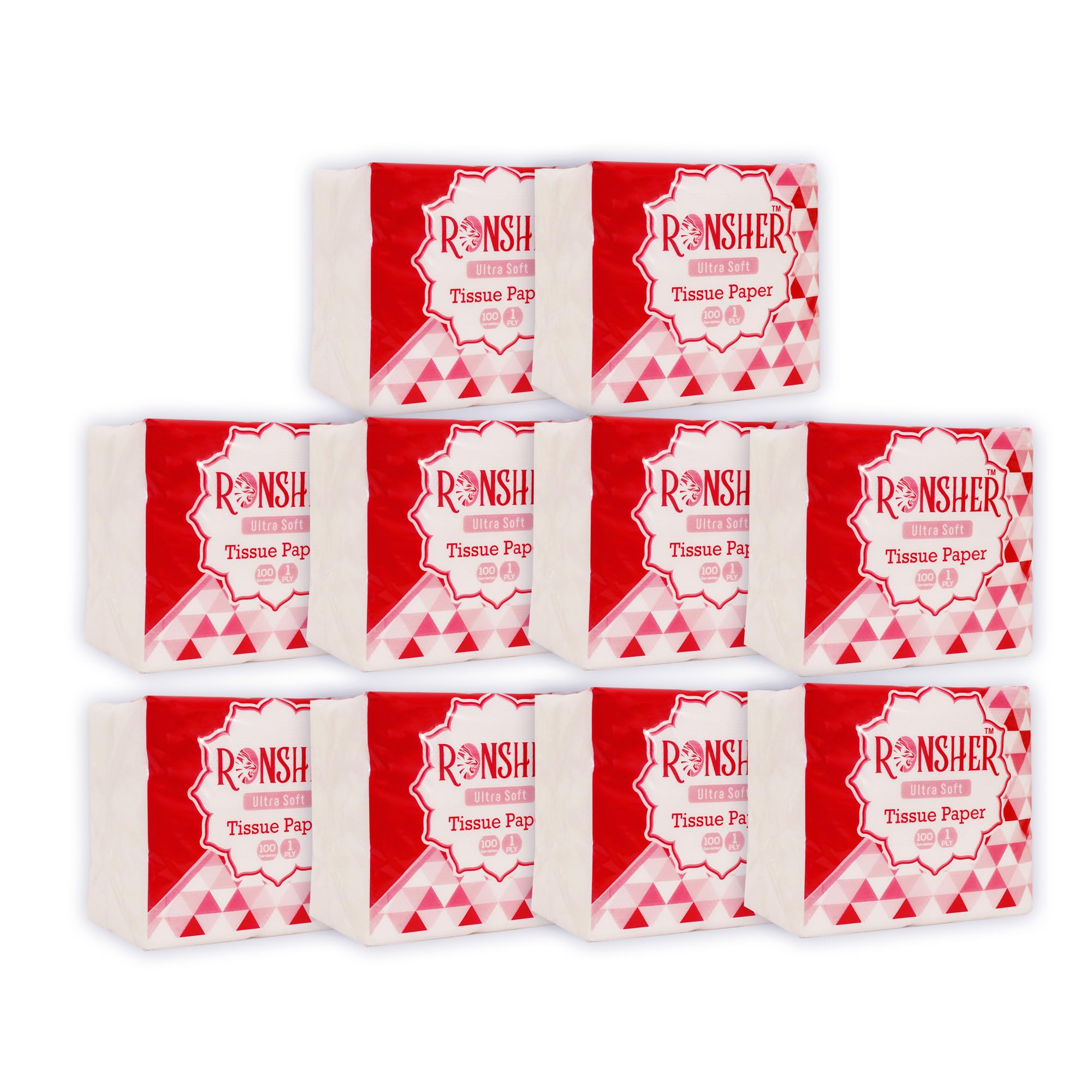 Ronsher | 1 Ply Soft Paper Napkins | 100 Pulls Per Pack | 30x30 CM | Set Of 10 | Soft & Absorbent | OBA-Free | Food Safe | Suitable For Kitchen, Offices, Daily Use and etc. (B0CJRKMQ92) Amazon Price History, Amazon Price Tracker