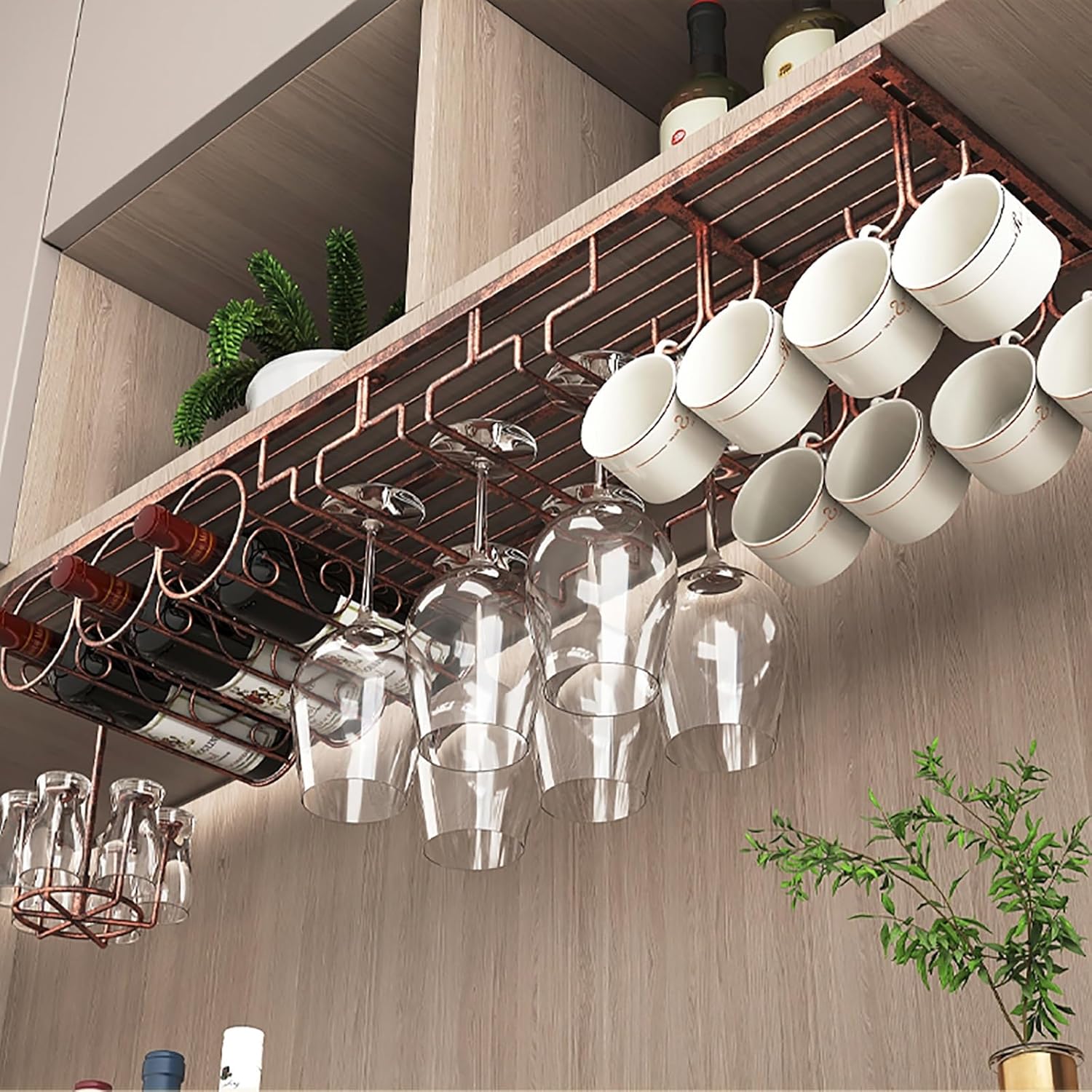 Hanging Industrial Wine Racks Wall Mounted Round,Wall Mounted Wine Rack,Wine Bottle Glass Holder Floating Racks Modern Photos Display Storage Holder for Dining Room Bar or : Black, Size : 6