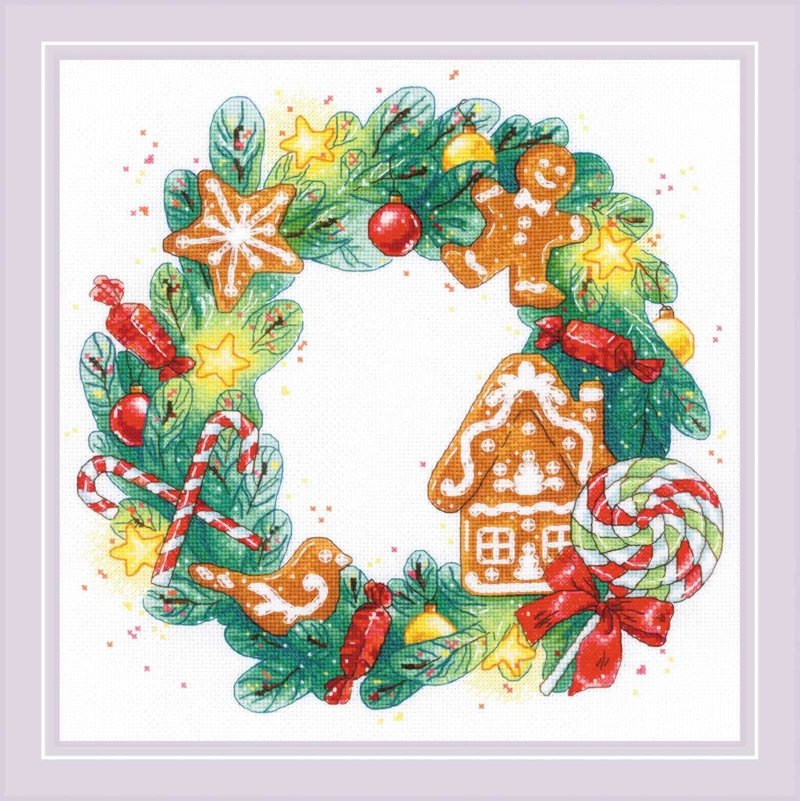 Point de croix Riolis 1910 kit broderie canevas multicolore 30x30cm loisir créatif