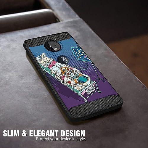 Miniatura 4 de CasesOnDeck - Funda compatible con Motorola Moto Z4 y Moto Z4 Play, diseño de TPU con patrón pictórico, flexible, delgada y elegante (astronauta)