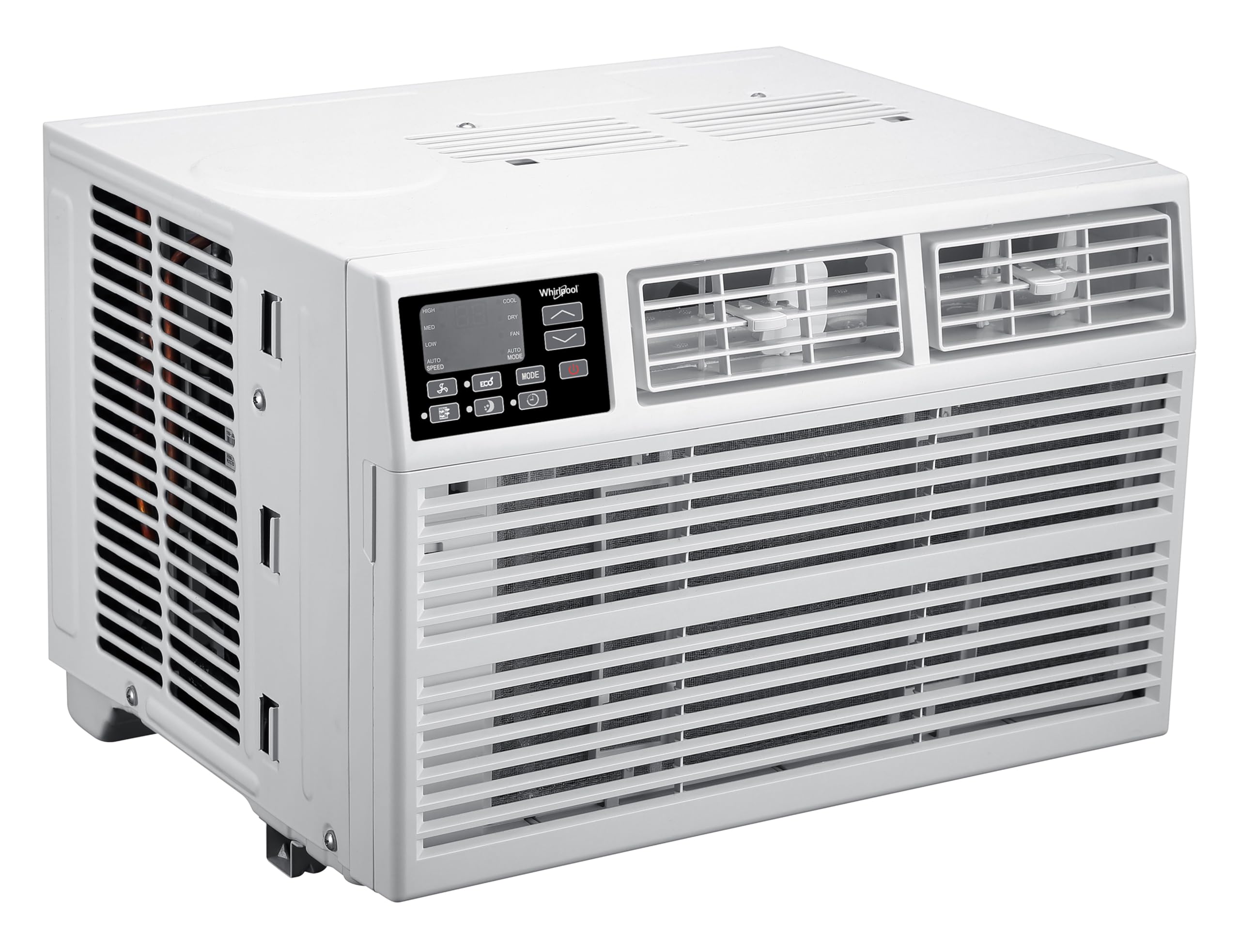 Whirlpool 10,000 BTU Window Air Conditioner with Dehumidifier, 115V, Window AC for Rooms up to 450 Sq. Ft., Living Room, Bedroom, or Kitchen, with Remote Control, Digital Display, and 24H-Timer, White