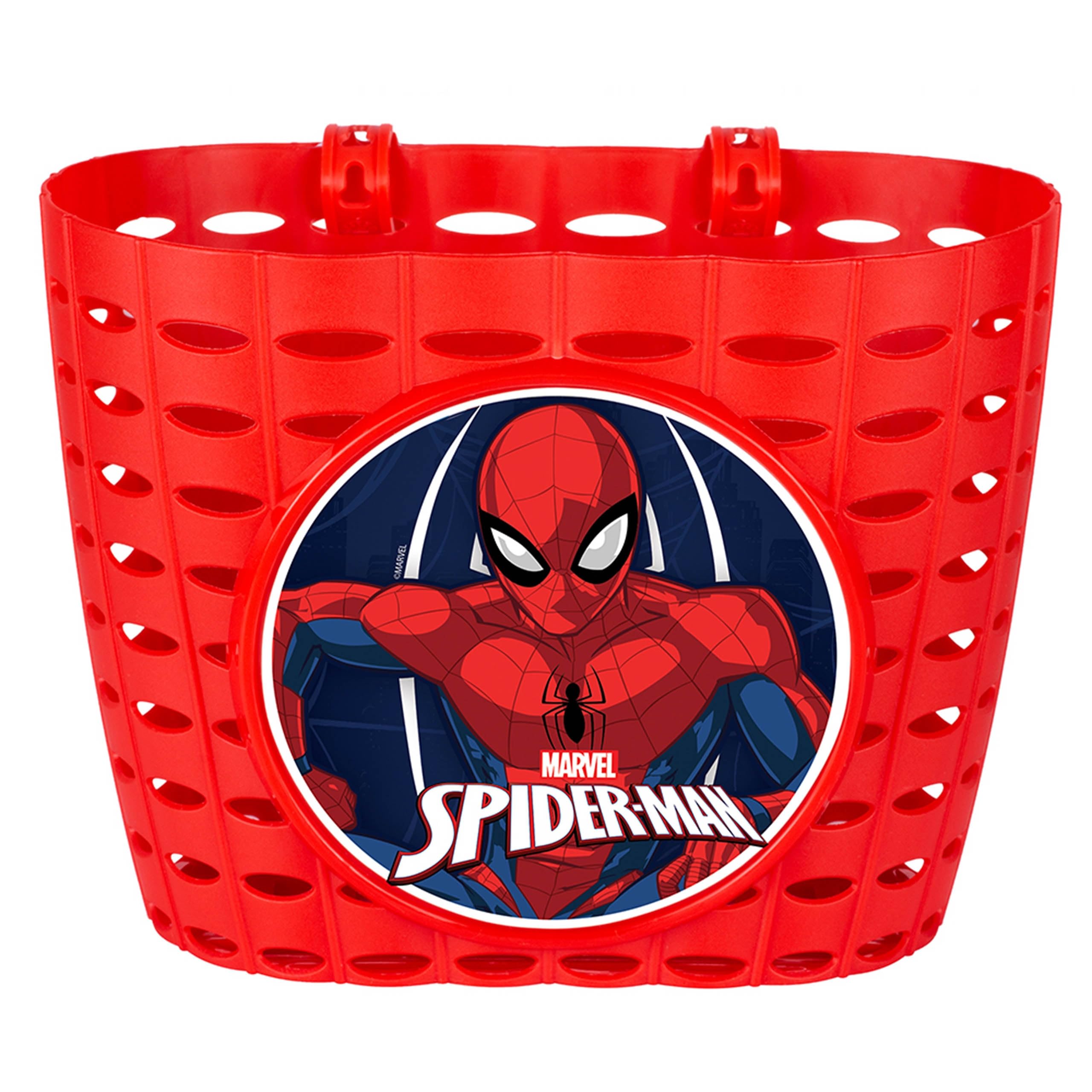 MARVEL Spider-Man Children's handlebar basket, boys' basket for bicycle, scooter 20x15x16 cm (A)