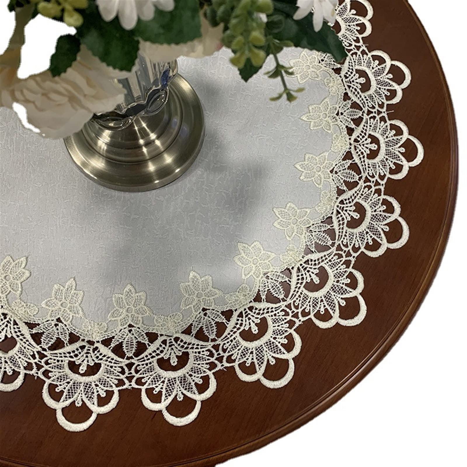 Męska oddychająca bawełniana bielizna Europejski styl wiejski koronkowy obrus do kawy pusty prostokątny kwadratowy okrągły przędza haftowana(L,Diameter 220CM)