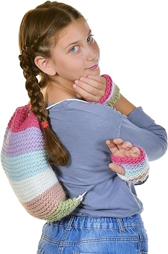 Miniatura 4 de KikaPaka Kit de tejido de bricolaje - Crea un juego de bufanda y guantes arcoíris o juego de mochila y guantes  Tejido para principiantes