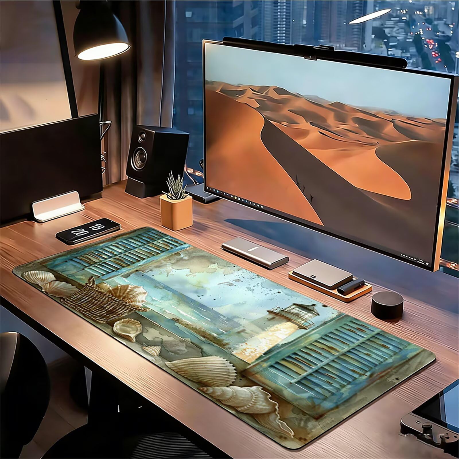 Retro XXL podkładka pod mysz 1200 x 600 x 3 mm antypoślizgowa gumowa podkładka pod mysz dla graczy Reflektor precyzyjna kompatybilna z wszystkimi myszami, miękka powłoka wodoodporna ochrona biurowa do