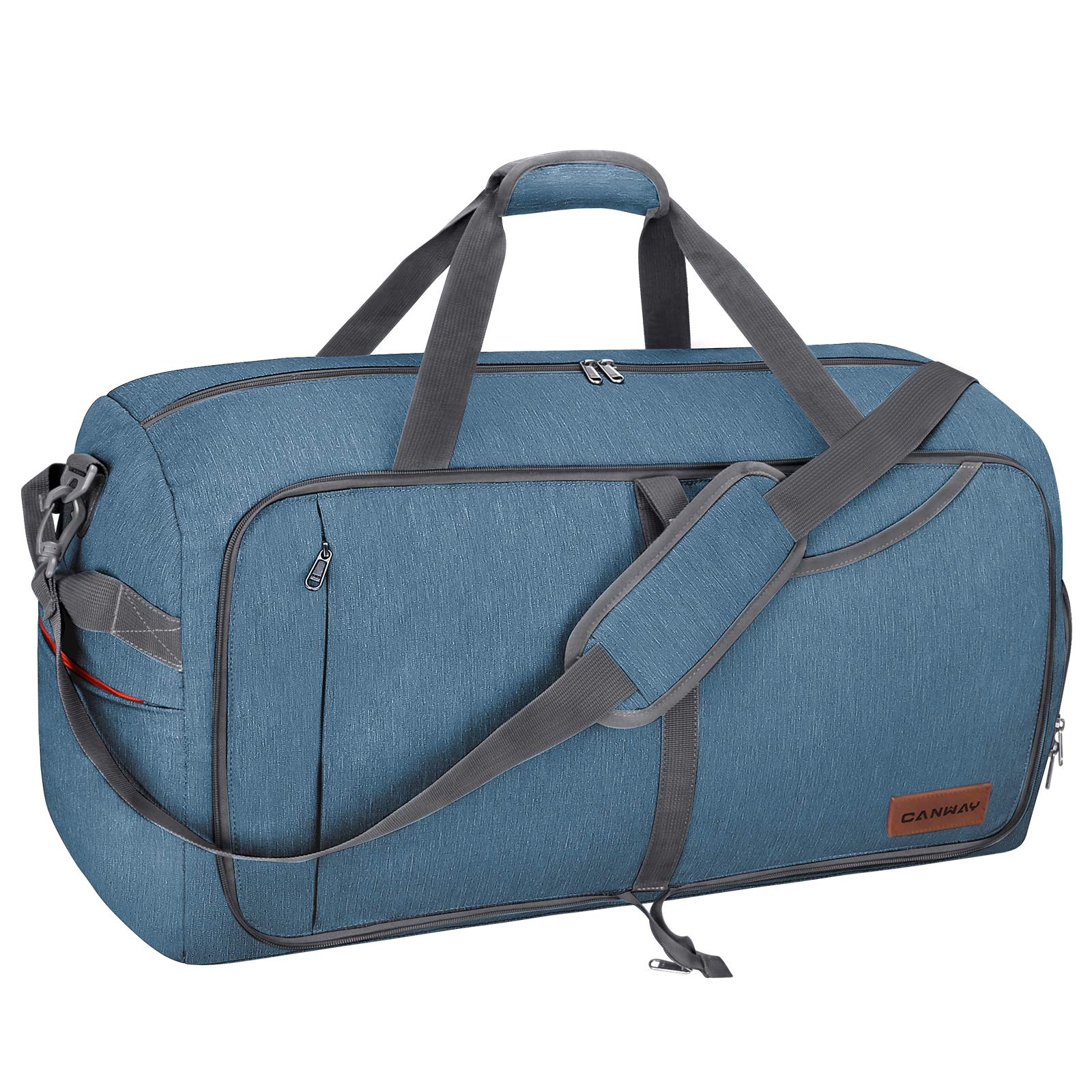 Canway 65L Travel Duffel Bag, Foldable Weekender Bag with Shoes Compartment for Men Women Water-proof & Tear Resistant