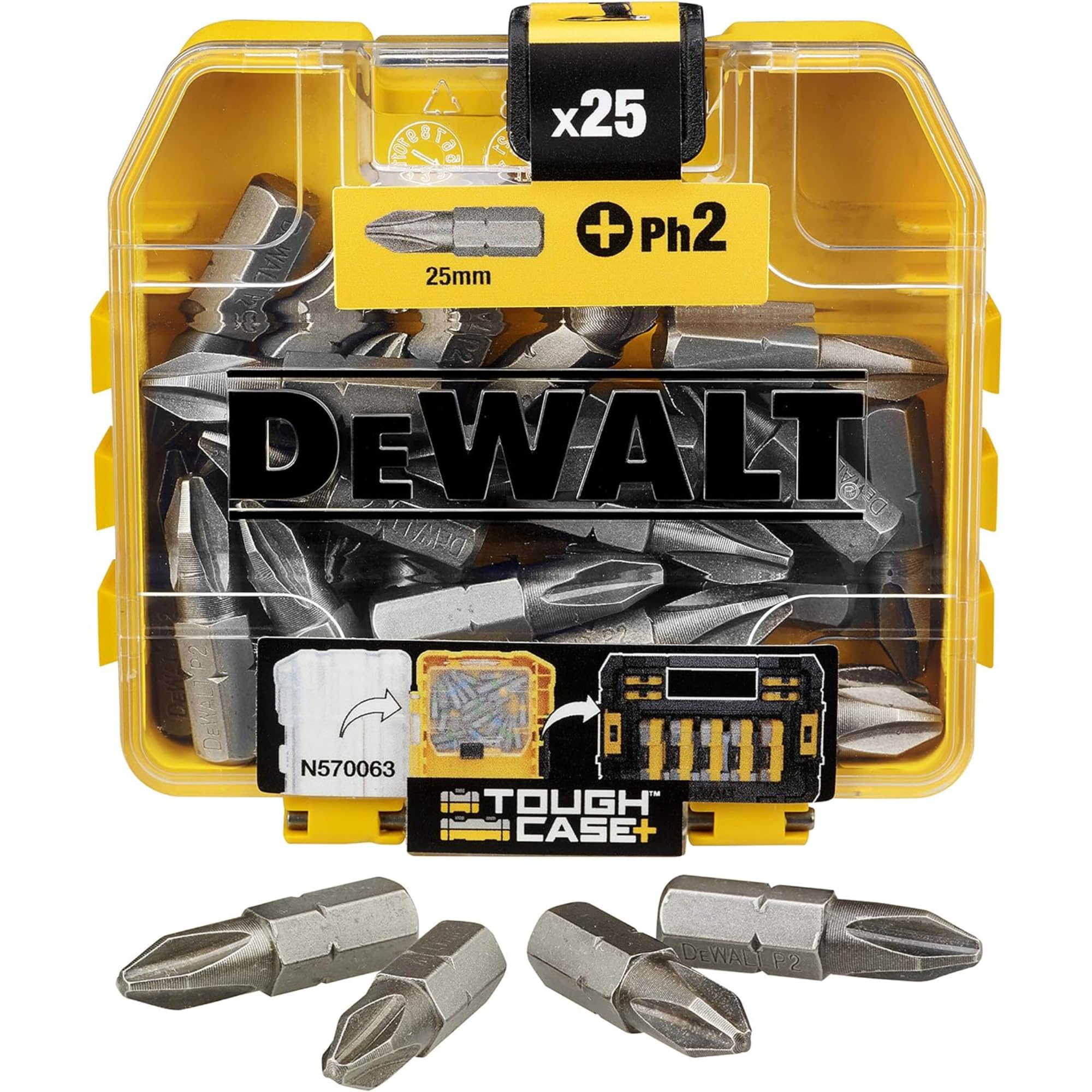 DeWalt DT7909QZ 25mm Flip PHillips No.2 Bits Screwdriver Bits (Box of 25)