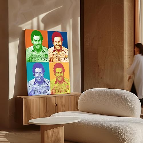 Miniatura 4 de Poster Master Pablo Mugshot Print  Lienzo de señor de la droga  Arte de Cartel de Medellín  Diseño de pared de Jefe del Crimen  Arte de collage pop