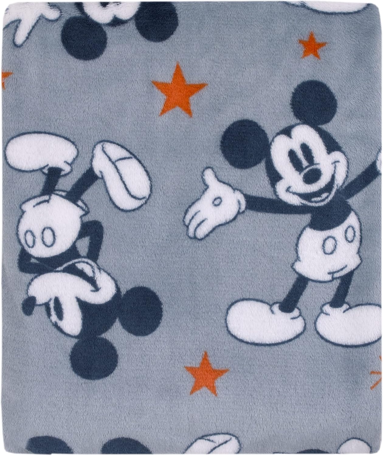 Disney Mickey Mouse Gray, Navy, White and Red Stars Super Soft Baby Blanket Disney Mickey Mouse Gray, Navy, White and Red Stars Super Soft Baby Blanket