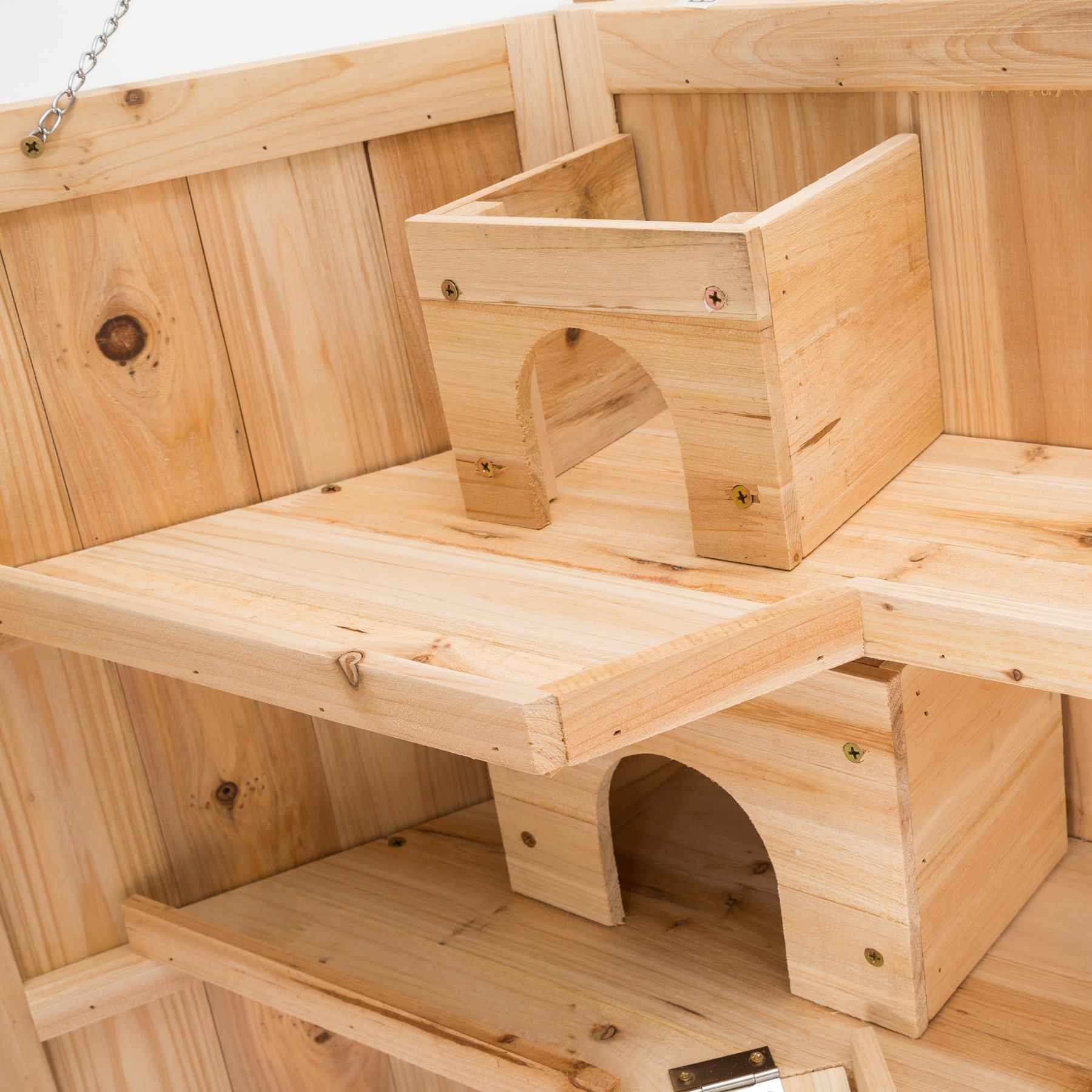 Tectake Large Wooden Rodent Hamster Cage Villa Hut For Small