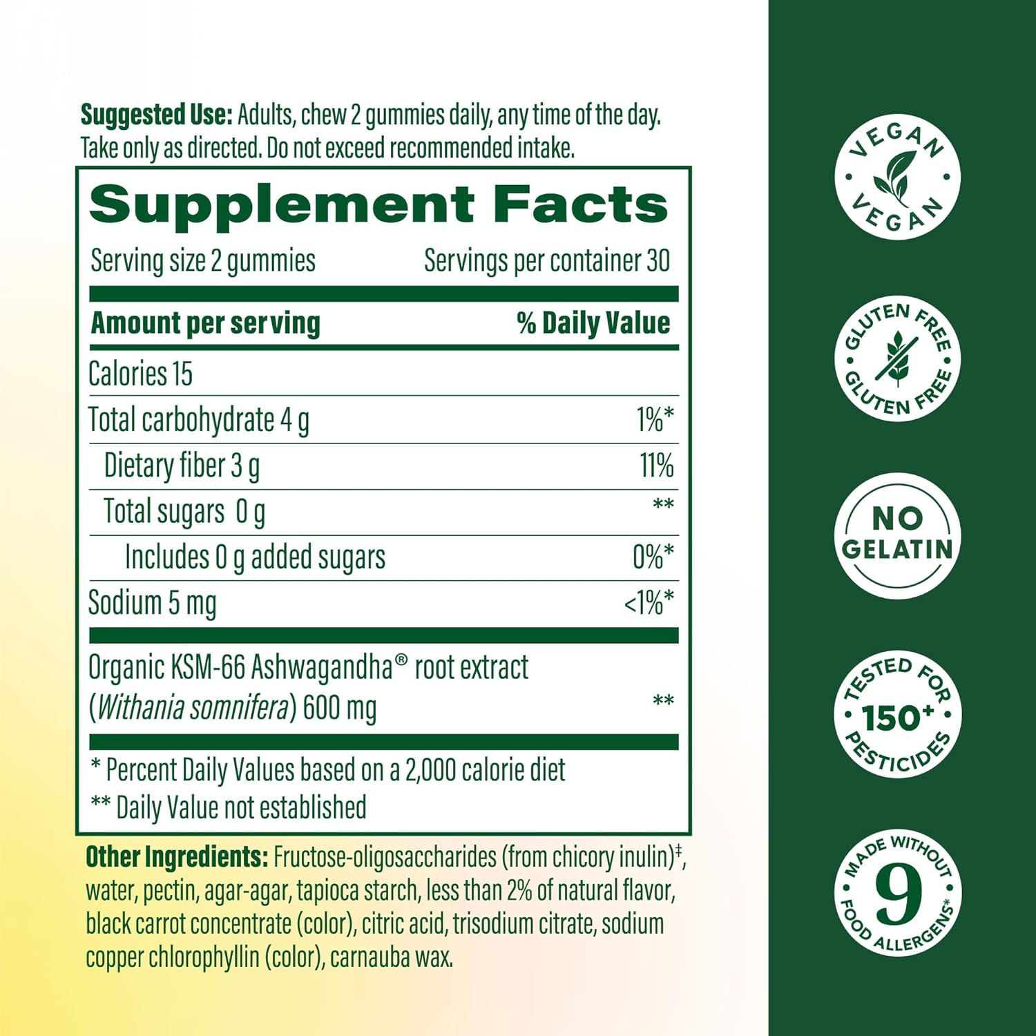 MegaFood Zero Sugar Ashwagandha Gummies - with Clinically Studied Ashwagandha KSM 66 - Cortisol Reducer & Stress Support - Mixed Berry Flavor, No Gelatin, Vegan - 60 Gummy Vitamins, 30 Servings