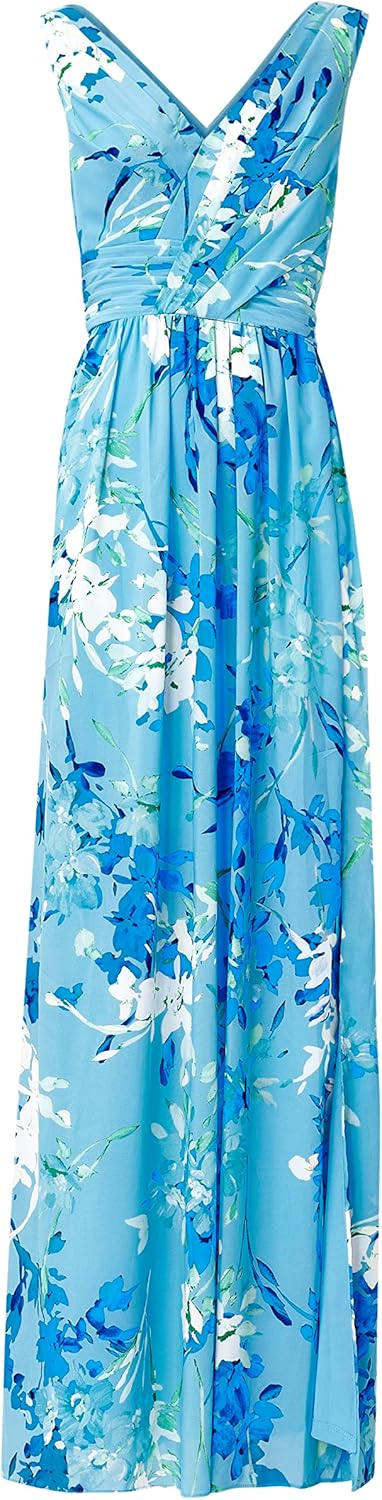 Adrianna Papell Womens Floral Print Sleeveless Gown - Image 4