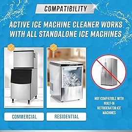 ACTIVE Ice Machine Cleaner Maker Descaler - 32 fl oz (8 Uses) Nickel Safe Ice Maker Cleaner Solution - Compatible with Whirlpool 4396808, Scotsman,Manitowoc,Hoshizaki, GE Opal Cleaning Kit - USA Made