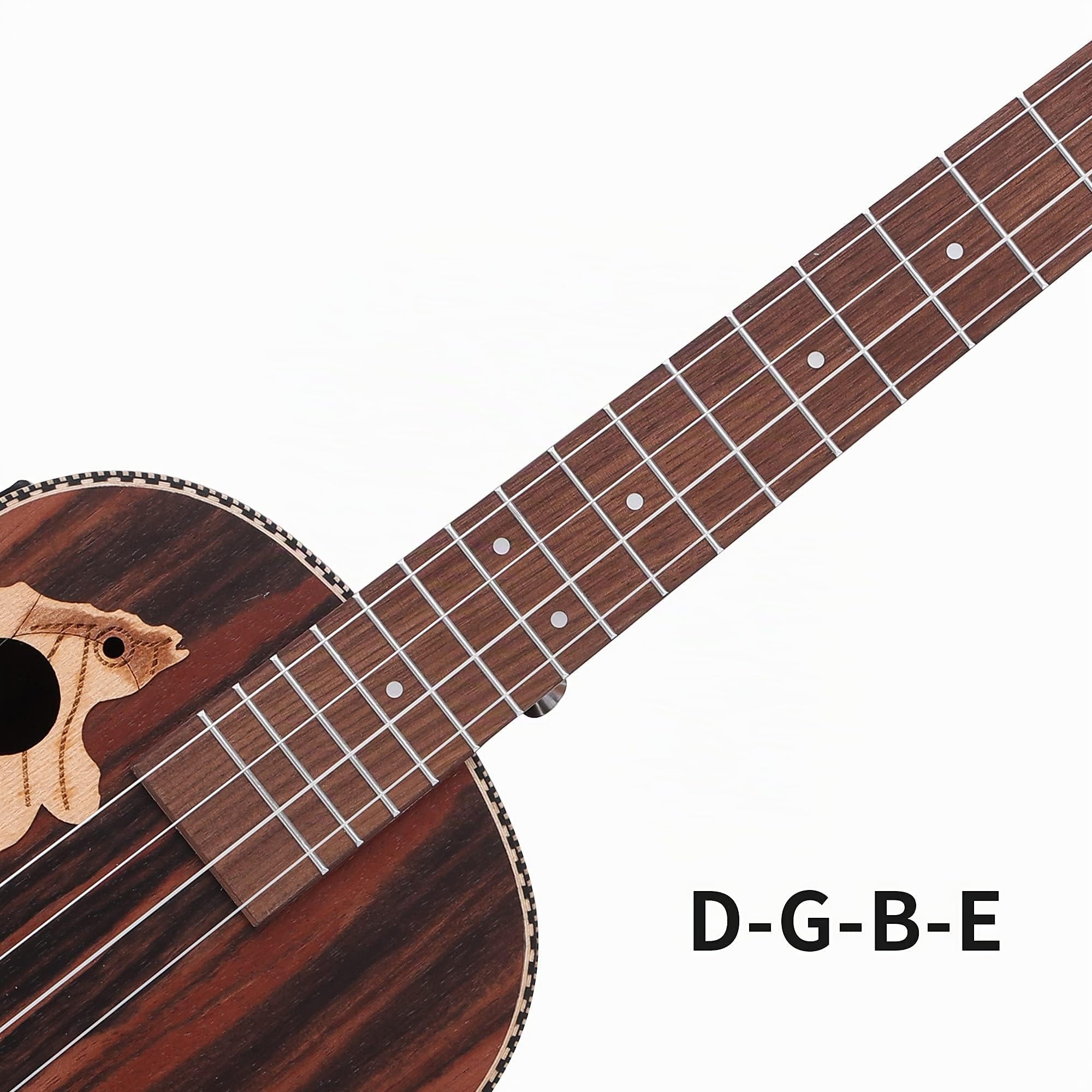 Kit de ukelele eléctrico barítono de 76,2 cm con barra de armadura con ecualizador con bolsa de concierto, correa, cuerda de nailon, afinador eléctrico, púa, agitador