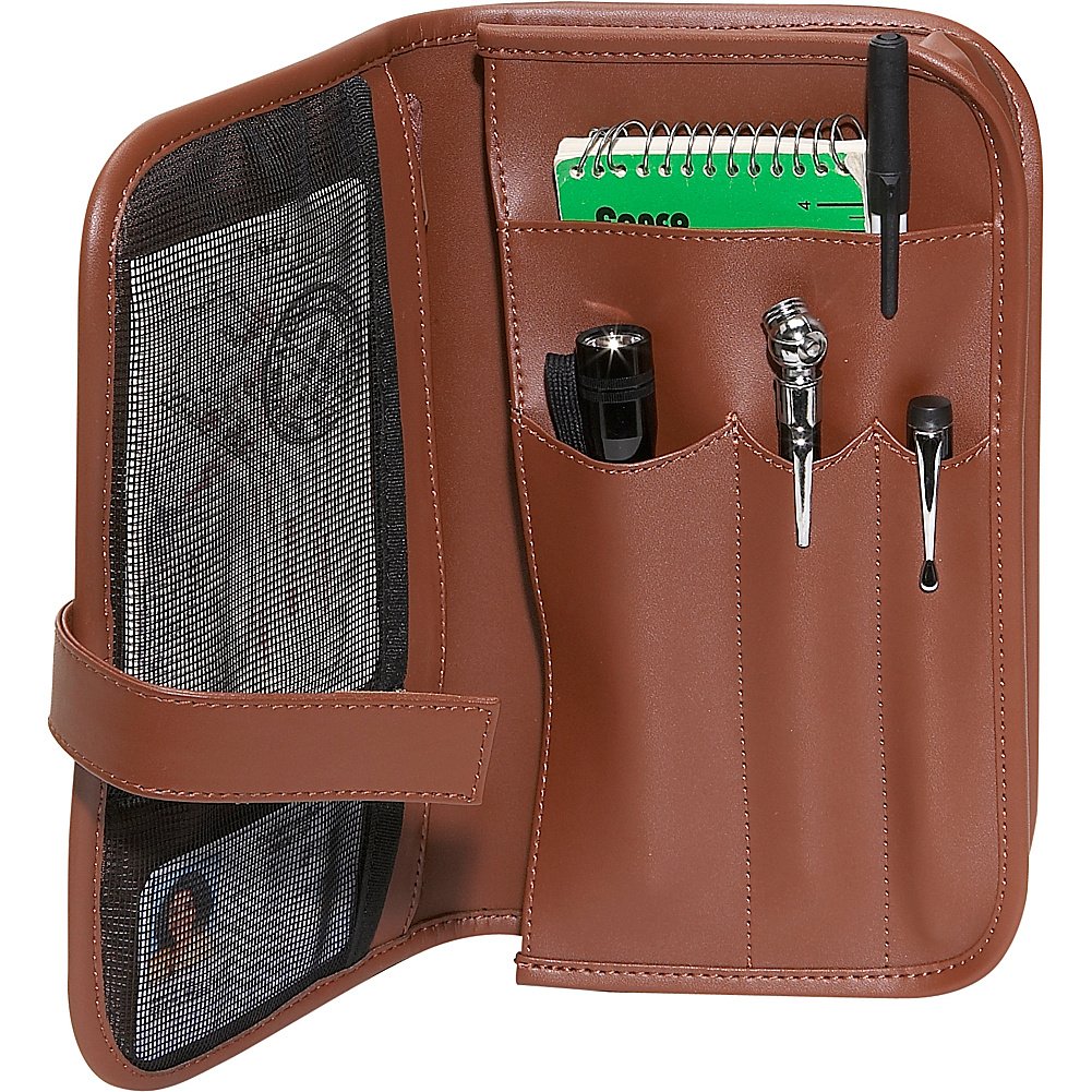 Royce Leather Executive Glove Compartment Organizer in Genuine Leather Brown