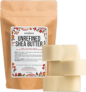 Better Shea Butter Raw Shea Butter - 100% Pure African Unrefined Shea Butter for Hair - Skin Moisturizer for Face, Body and for Soap Making Base and DIY Whipped Lotion, Oil and Lip Balm - 8 oz Block