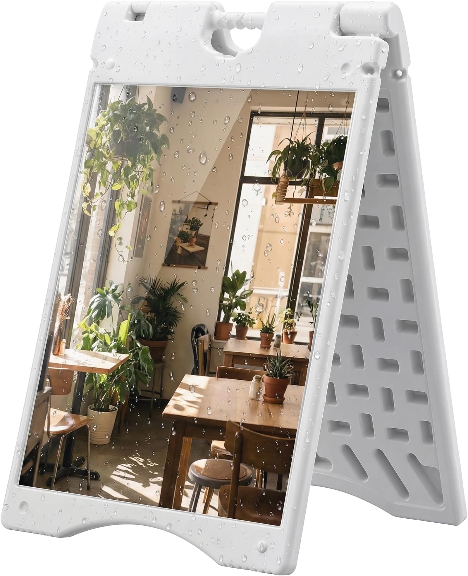 Vinsetto A Frame Sandwich Board Signs Outdoor 22" x 28" Sidewalk Sign with Weighted Tank & Weatherproof Design, White