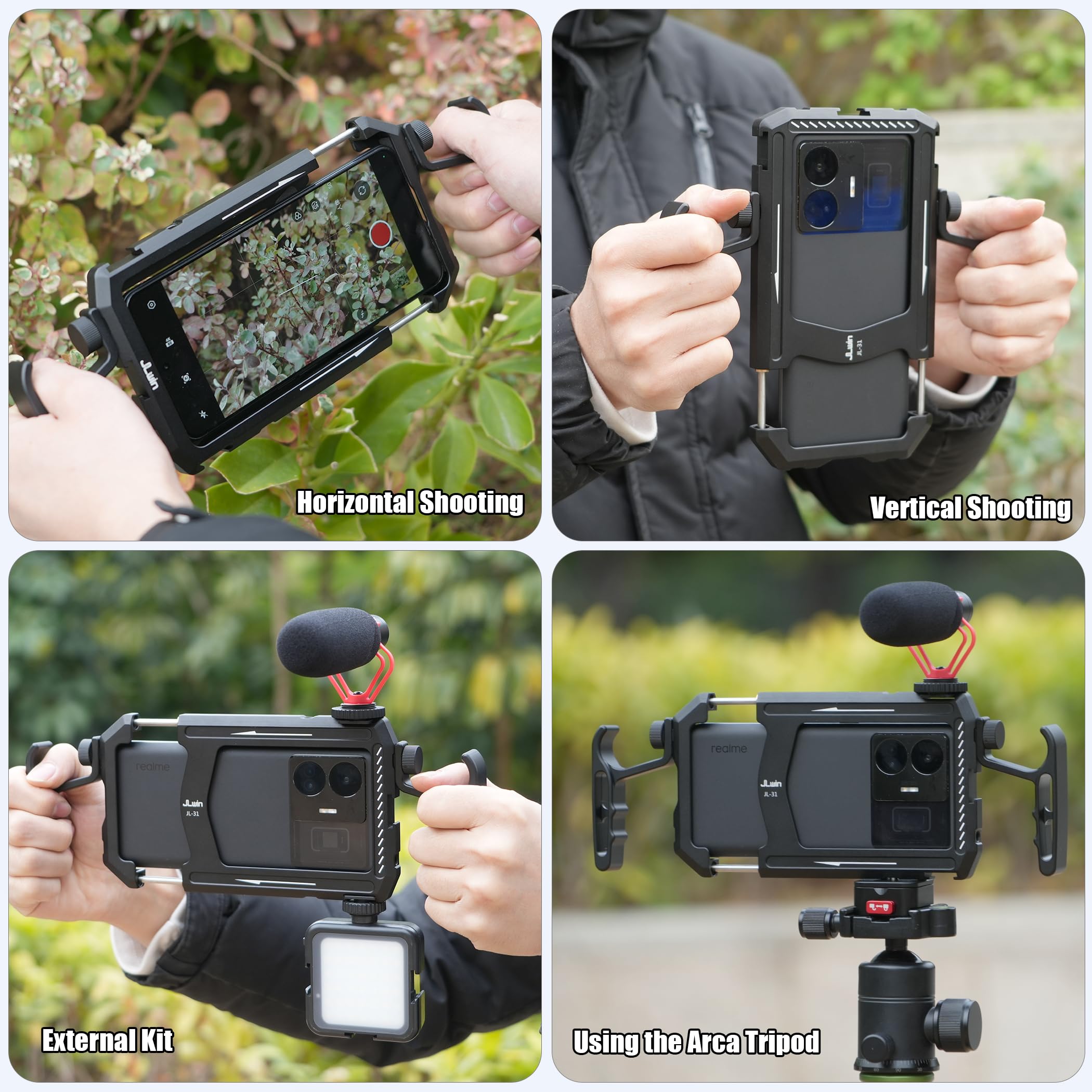 Universal Smartphone Metal Cage Video Rig Handles Stabilizer Vlogging - View #5