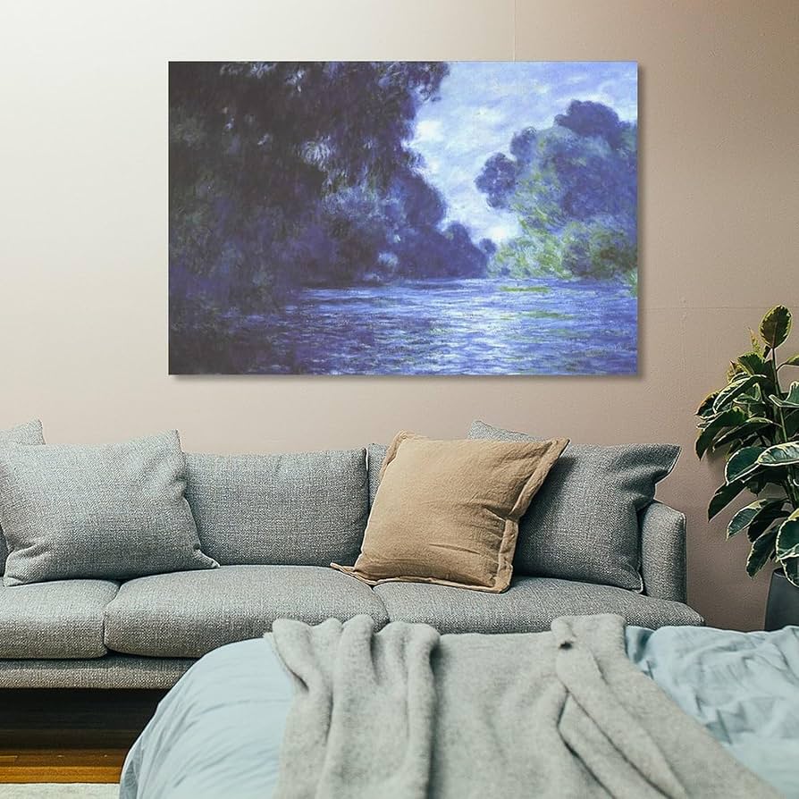 Claude Monet 風景画 装飾フレーム付き Amazon.co.jp: モネ 睡蓮 アートパネル 3枚 飾り絵 モダン