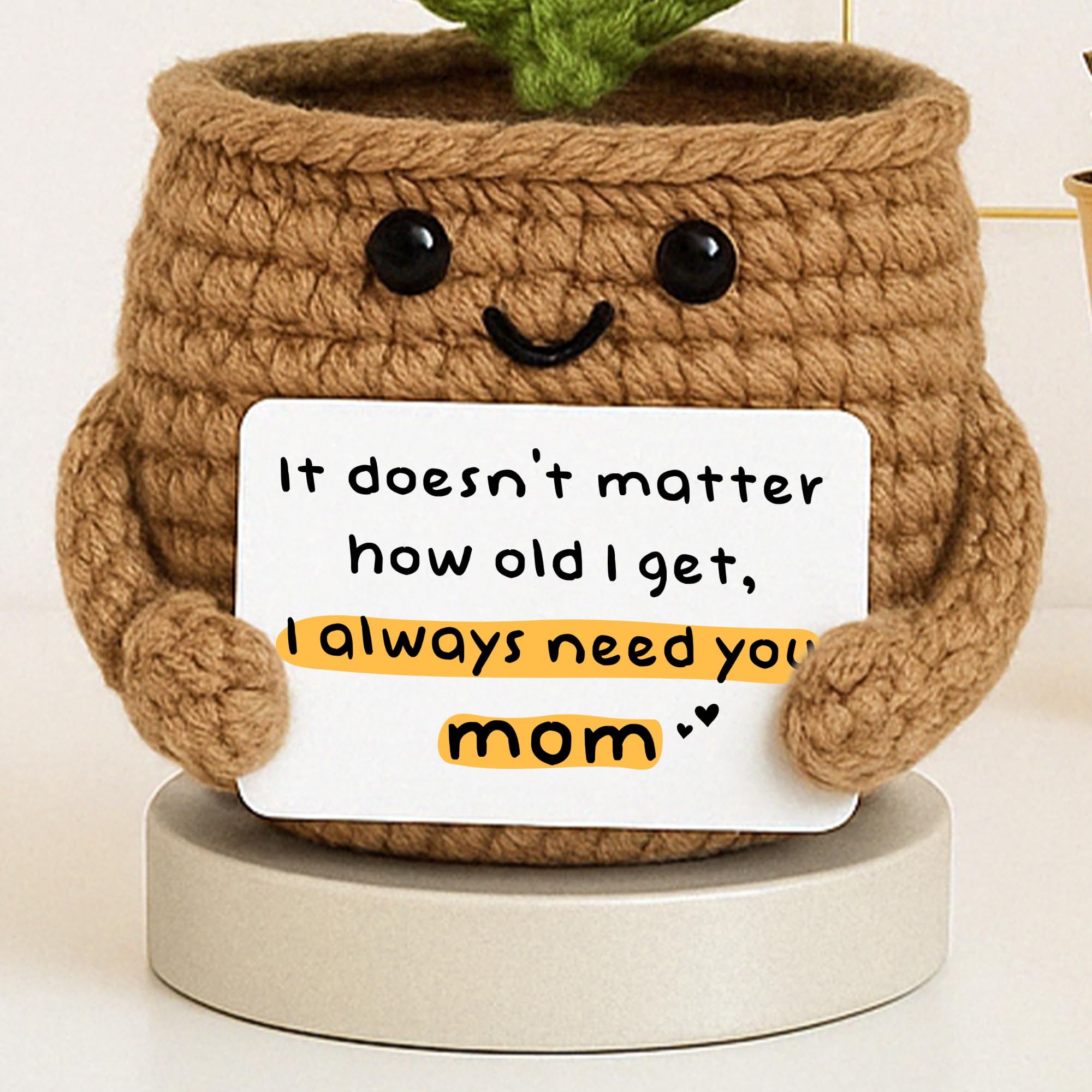 GOOLERY Gifts for Mom from Daughter, Son for Mom, Wife, Women - Moms Birthday Gift Ideas, Birthday Gifts for Moms, Mothers - Best mom Crochet Gift, Positive Crochet Sunflower Handmade