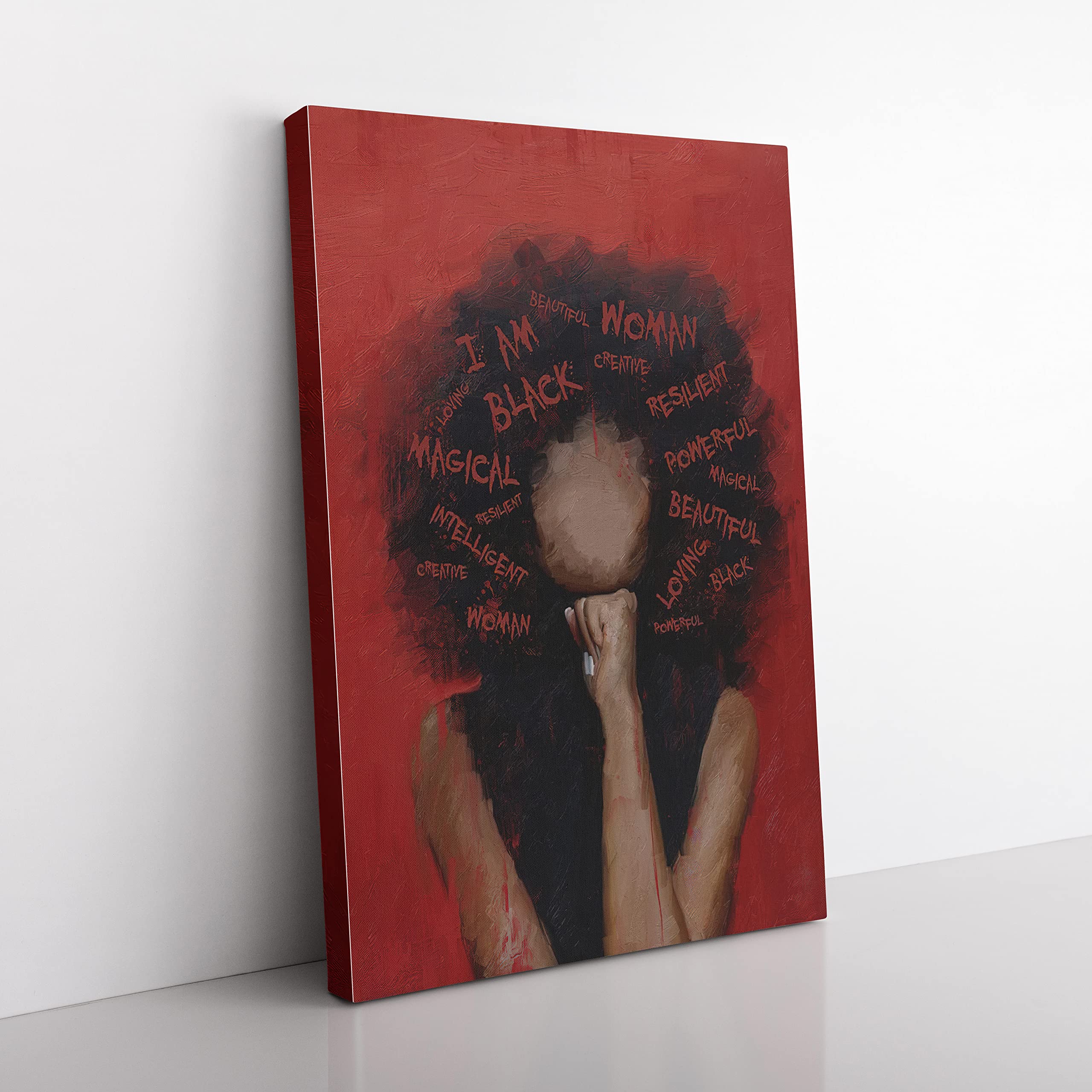 African American Wall Art Black Queen Girl Canvas Print Wall Art Motivational With Black Woman Painting Wall Decor Modern Artwork Home Decoration For Living Room Bedroom Bathroom Office 12x16inch