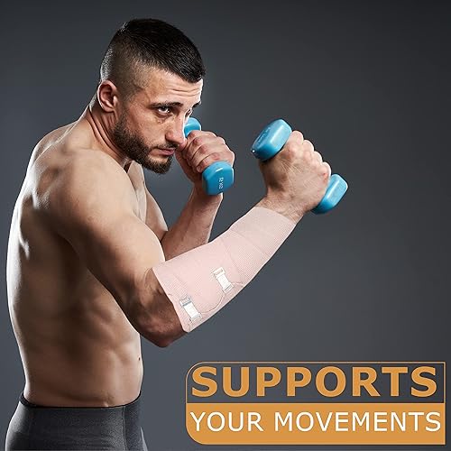 Miniatura 8 de D&H Medical Vendaje elástico  Paquete de 8 rollos de vendaje de compresión premium + 8 clips adicionales  4 rollos de cada tamaño (4 pulgadas x 5