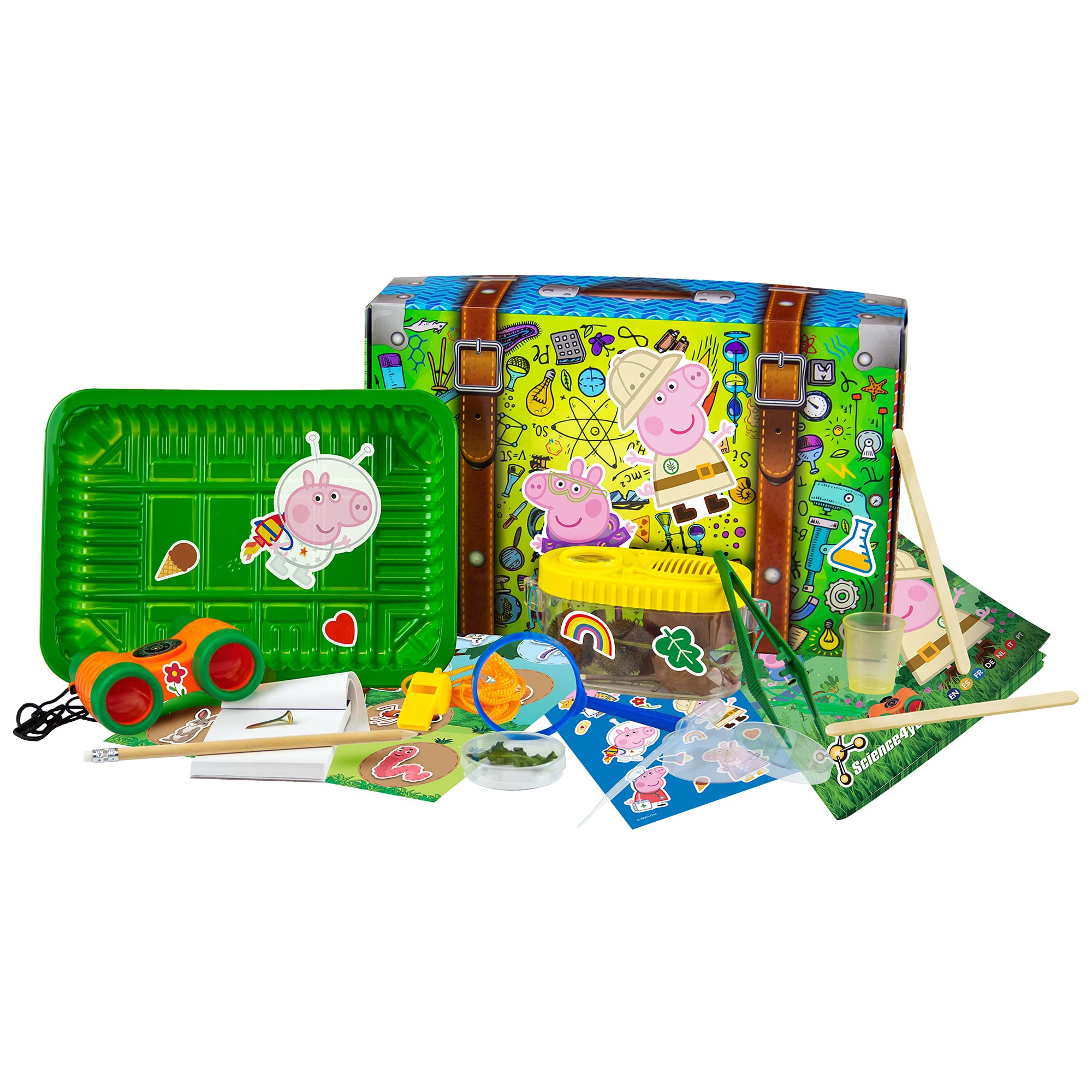 Science4You Kit Esploratore con Peppa Pig per Bambini +4 Anni – Kit Educativo con +15 Attività e Esperimenti Scientifici, Formicaio e Binoccolo, Giochi Educativi per Bambini 3 4 5+ Anni