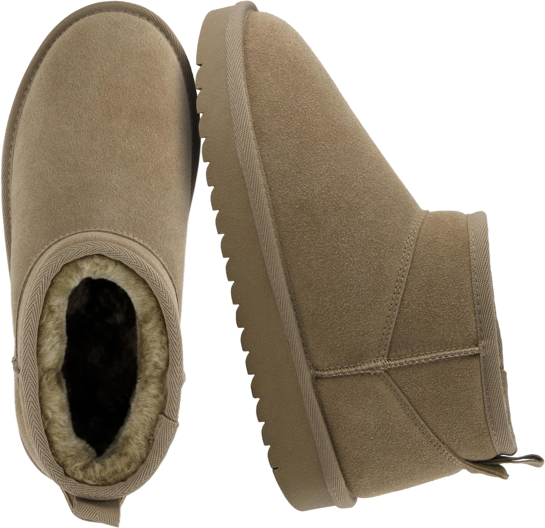 - Hip-3 Genuine Suede Leather Ankle Boots for Women – Pull On Cozy Faux Fur Boots Womens Shoes with Comfortable Memory Foam