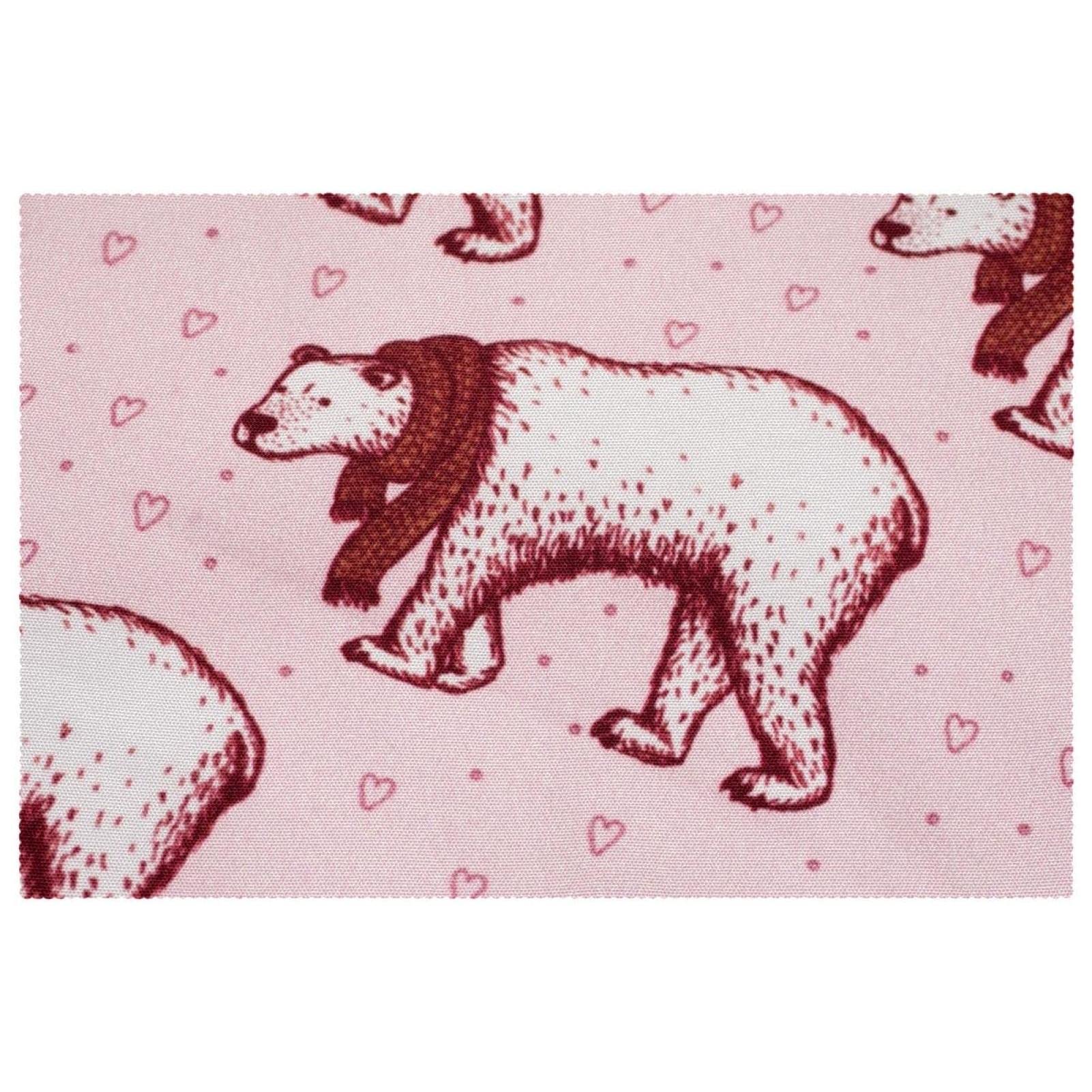 Set de table rouge ours polaire pour vos repas de fêtes en famille