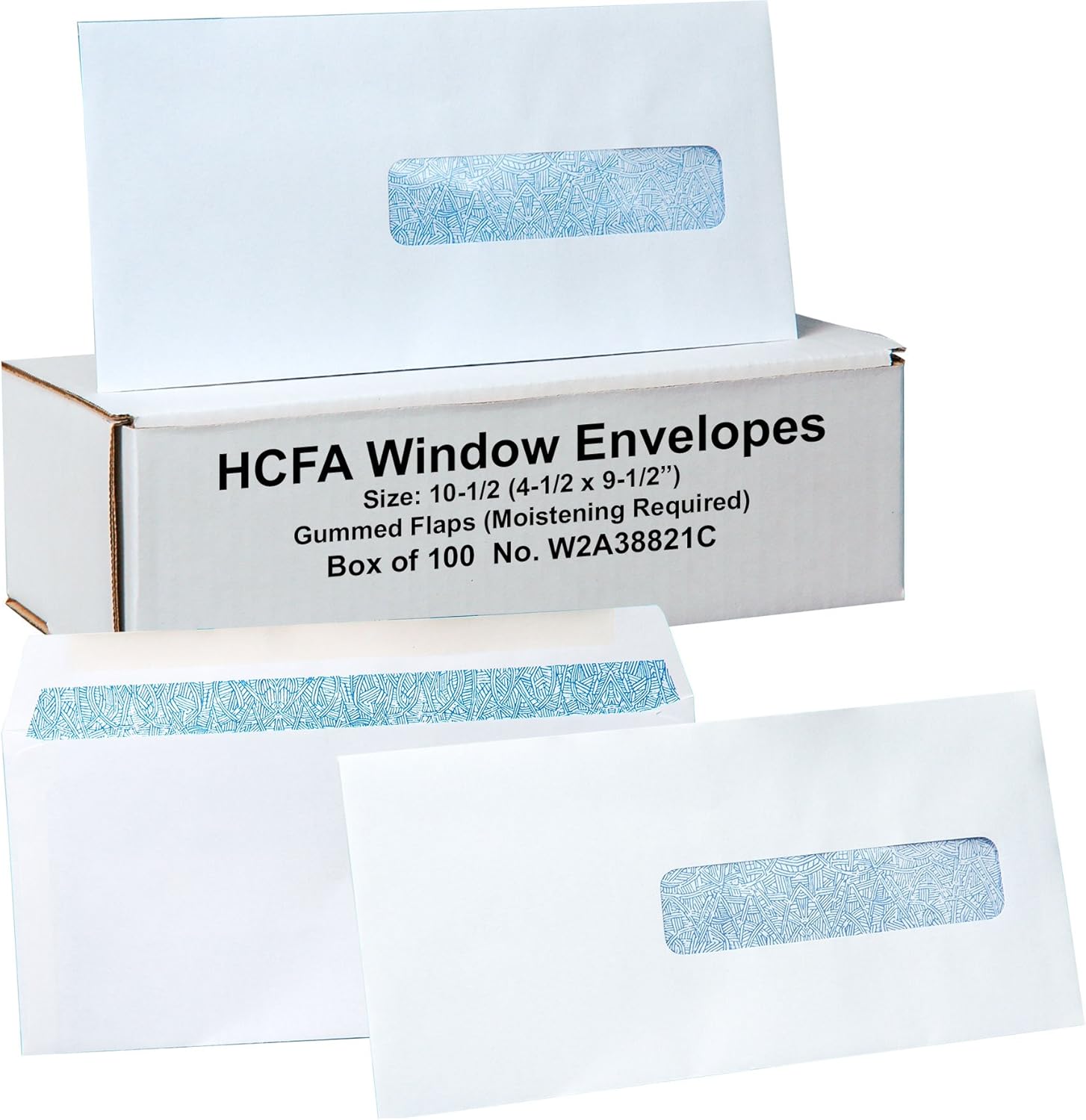 Window Style, Size: 10-1/2 (4-1/2 X 9-1/2"), Gummed Flaps (Moistening Required), Box of 100