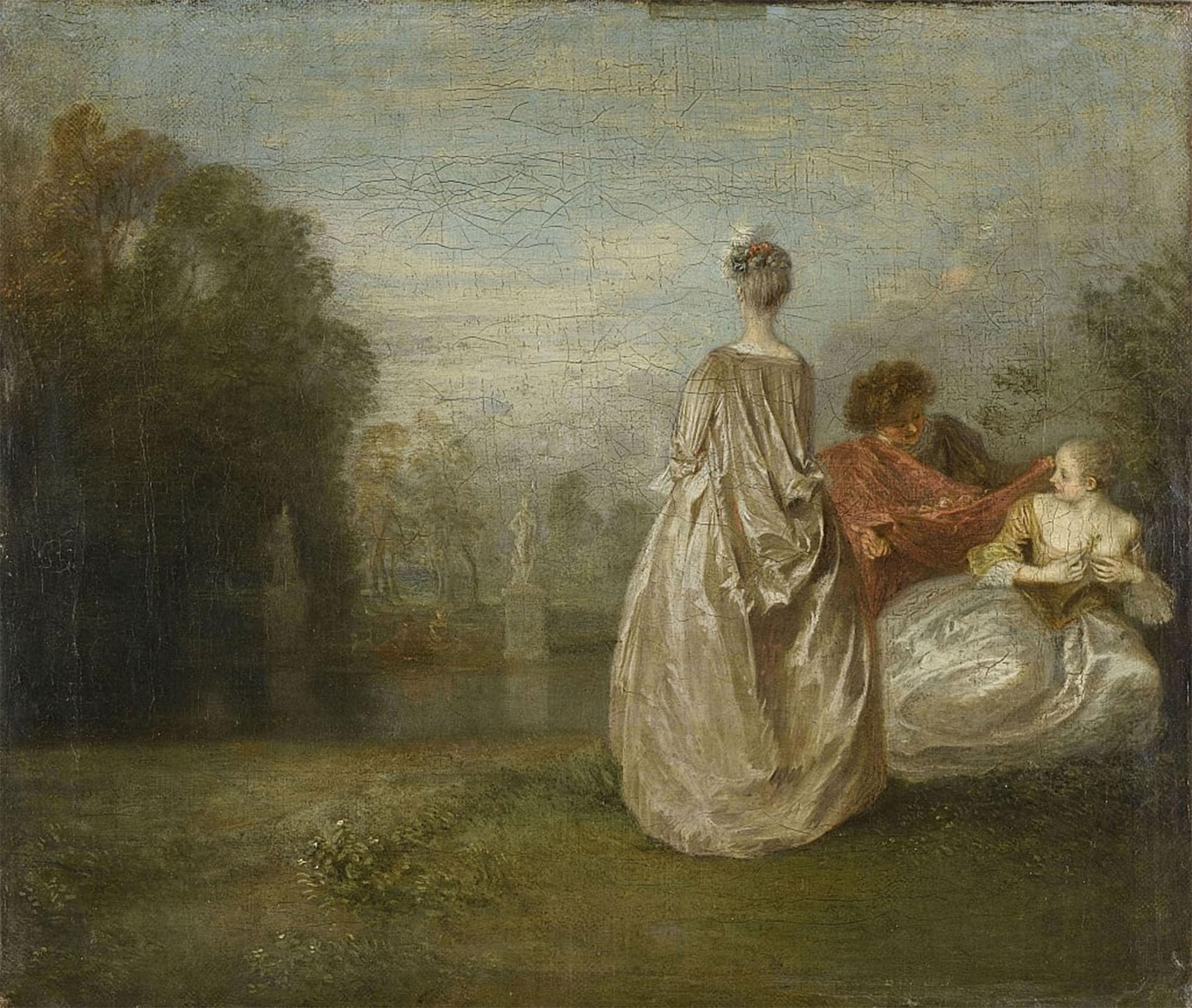 SERENDIPITP Aesthetic Poster Photo Wall Print Retro Picture the Two Cousins the Two Cousins by Jean Antoine Watteau Modern Wall Artwork for Home Decor 60x90cm