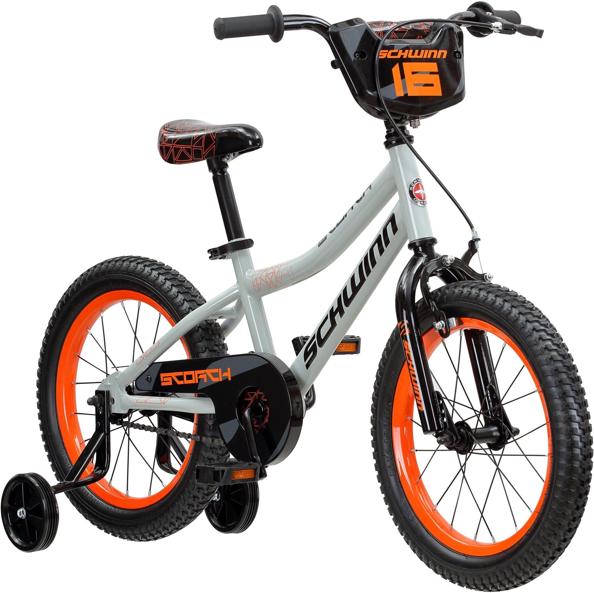 Firehawk or Scorch Bike, 16 or 20 Inch Bike for Kids Ages 3-13, with Training Wheels or Adjustable Seat, Rear Coaster Brake & Front or Front & Rear Hand Brake, for Girls & Boys