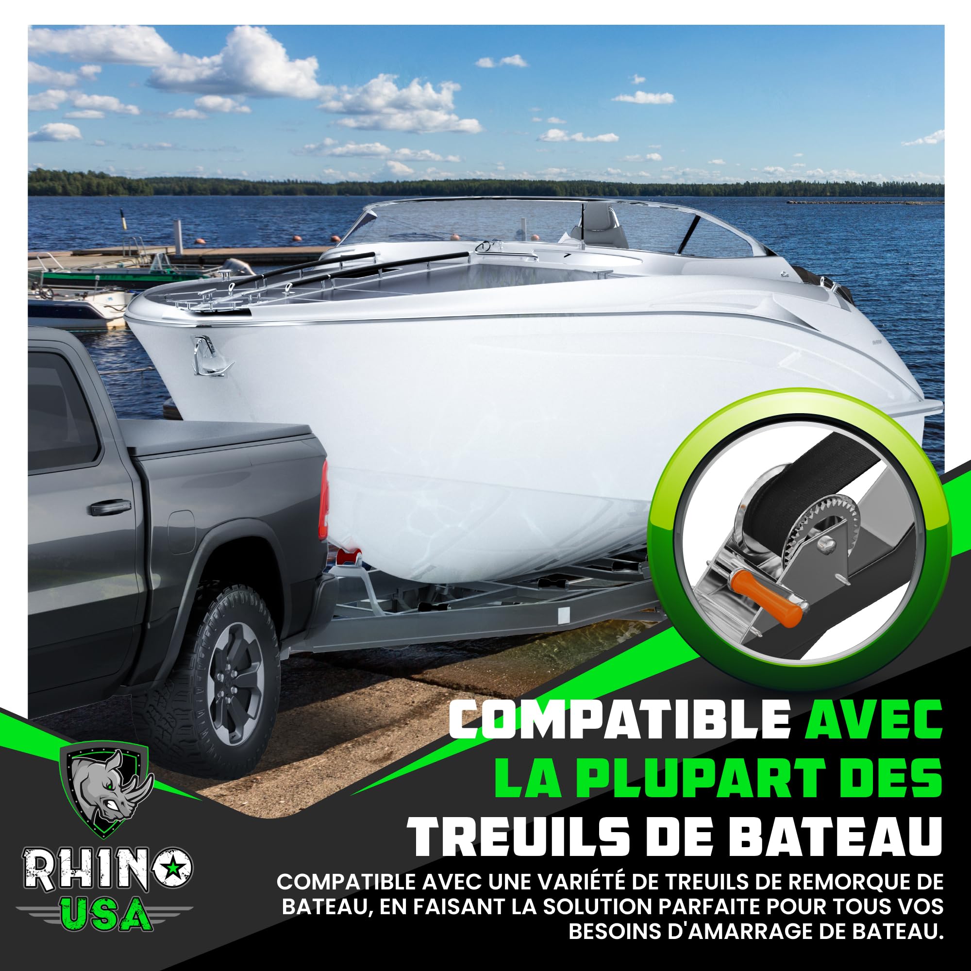 Portable Winch Corde de treuil en polyester double tressé 200 m – 2200 Portable Winch Corde de treuil en polyester double tressé 200 m – 2200