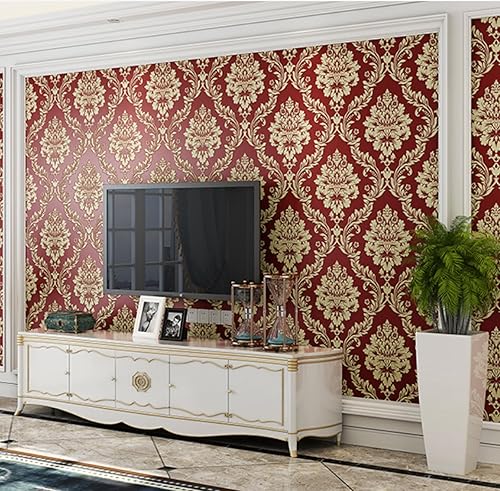 Miniatura 7 de Papel Pintado Europeo 3D Papel pintado tridimensional no tejido Dormitorio Sala de estar Hotel Papel pintado no autoadhesivo Beige