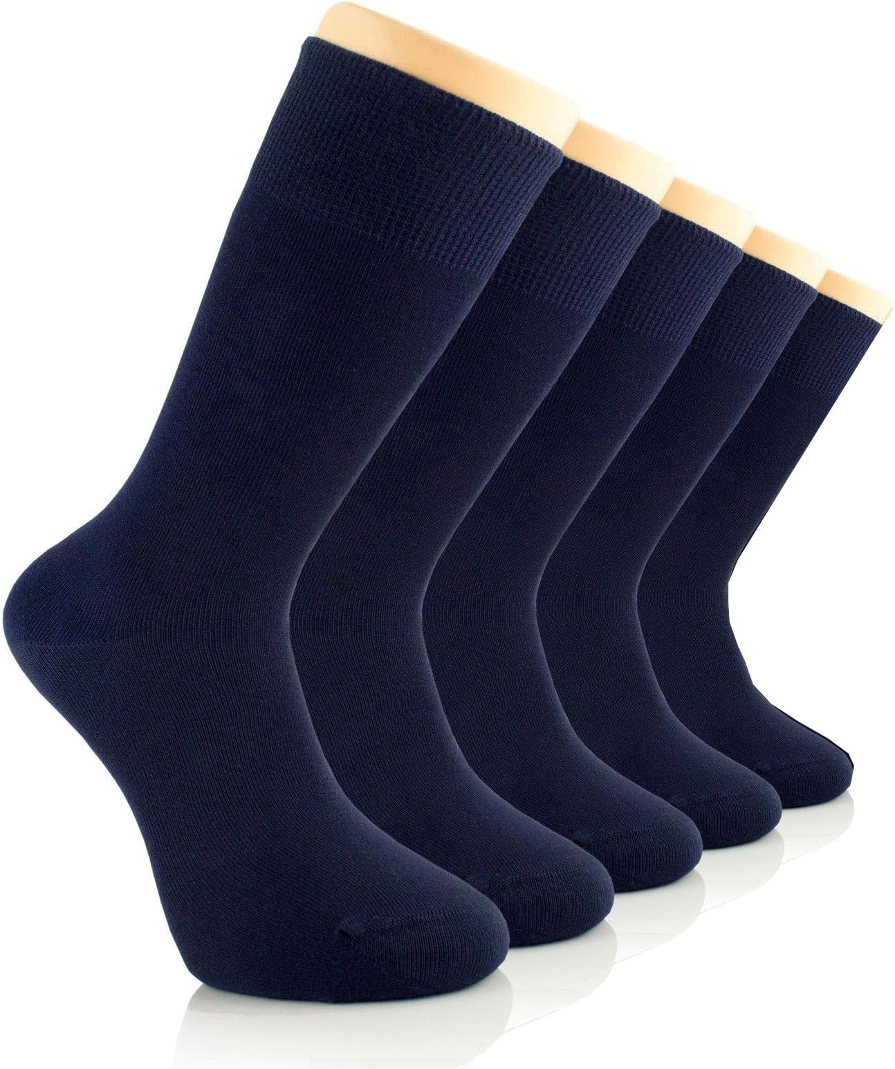 LAETAN Mens Socks, European Bamboo Dress Socks, Crew Size