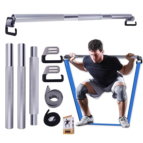 J Bryant Fitness Resistance Band Exercise Bar Large Hook 37.8" Length With Handles Heavy Duty Bar - Bar2