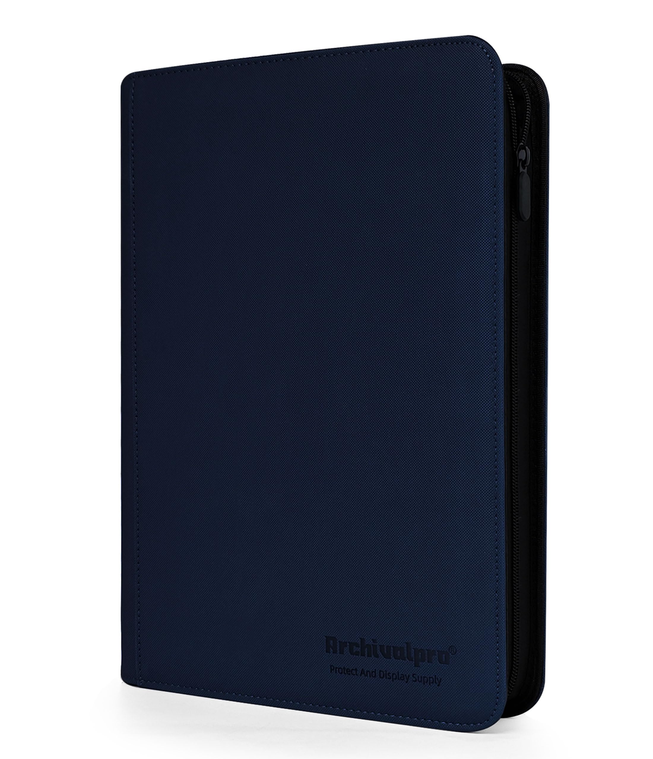 Archivalpro 9 Pockets Premium Card Binder 360 Cards Trading Card Binders Zip Card Storage Display Album(9 Pocket 360 Card Slot,Blue)