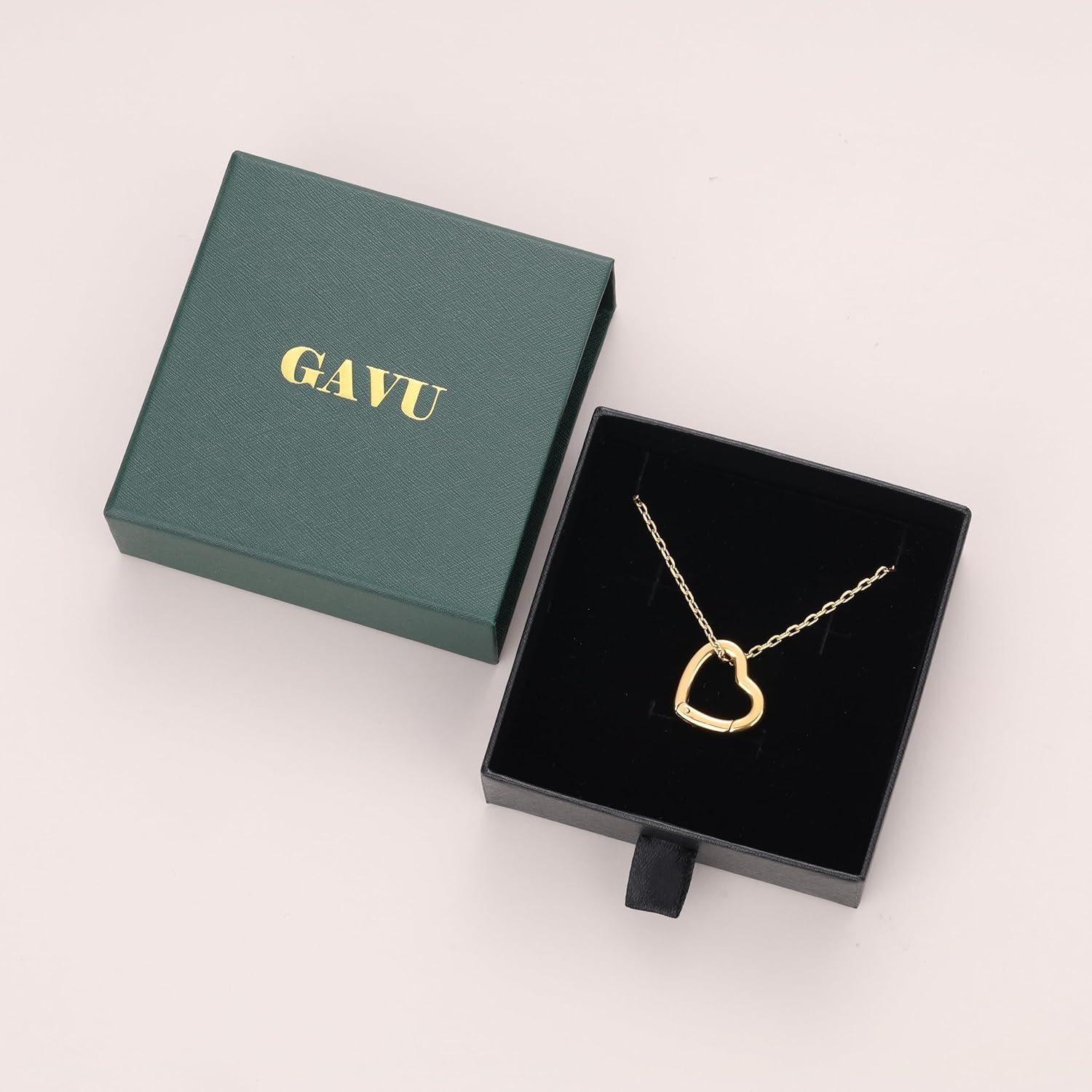GAVU Stainless Steel Ring Holder Necklace for Women, Women’s Heart Pendant Ring Keeper Necklace 18"