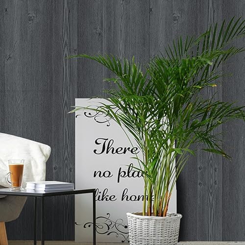 Miniatura 2 de LiKiLiKi Papel tapiz de grano de madera natural gris para despegar y pegar papel de contacto con mostrador gris autoadhesivo extraíble decoración