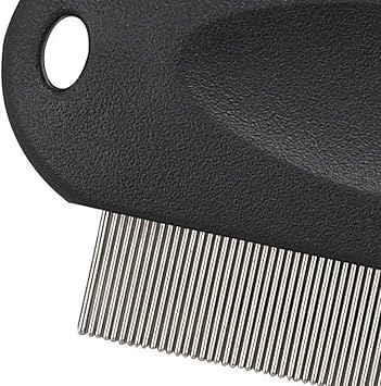 Master Grooming Tools Contoured Grip Flea Combs Ergonomic Combs for Removing Fleas, Black, 3-inch