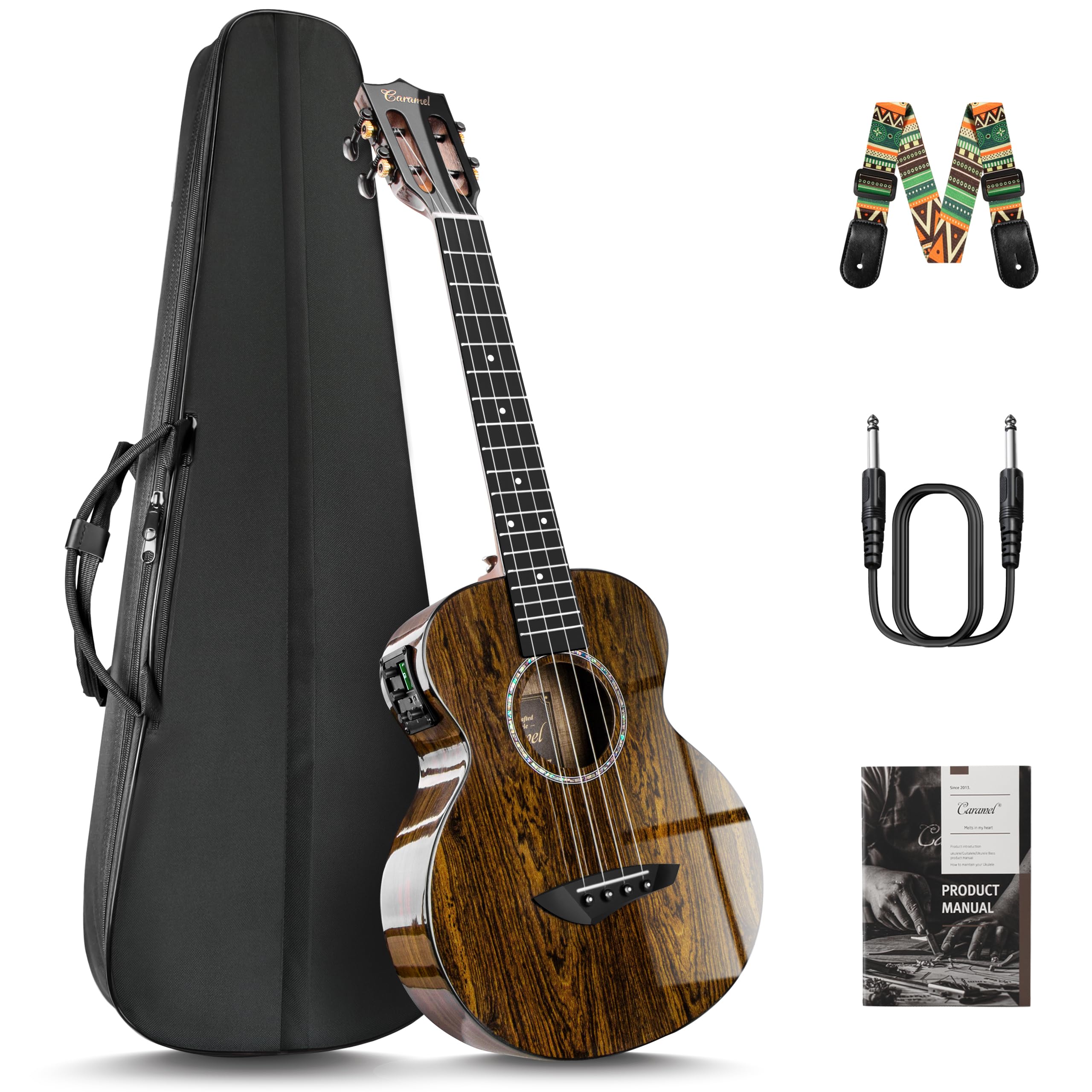 Amazon.com: Caramel TEG95 Butterfly Bocote Glossy Tenor Acoustic